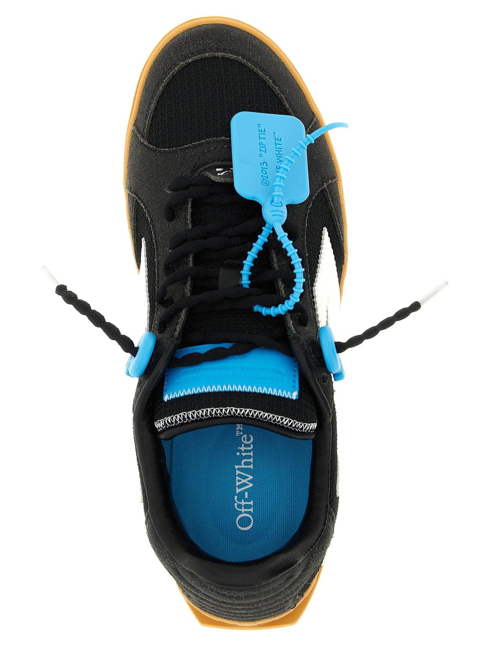 Off-White Black Polyester Athletic Men's Sneakers