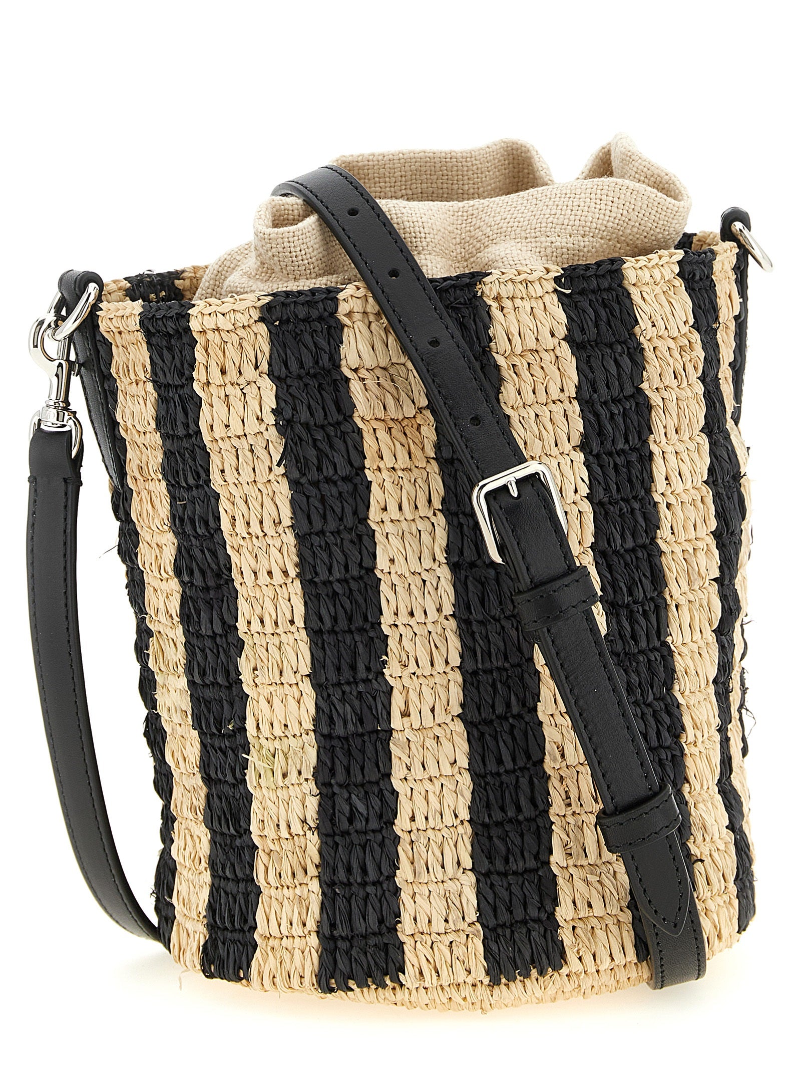 Valentino Garavani Black Straw Shoulder Women's Bag