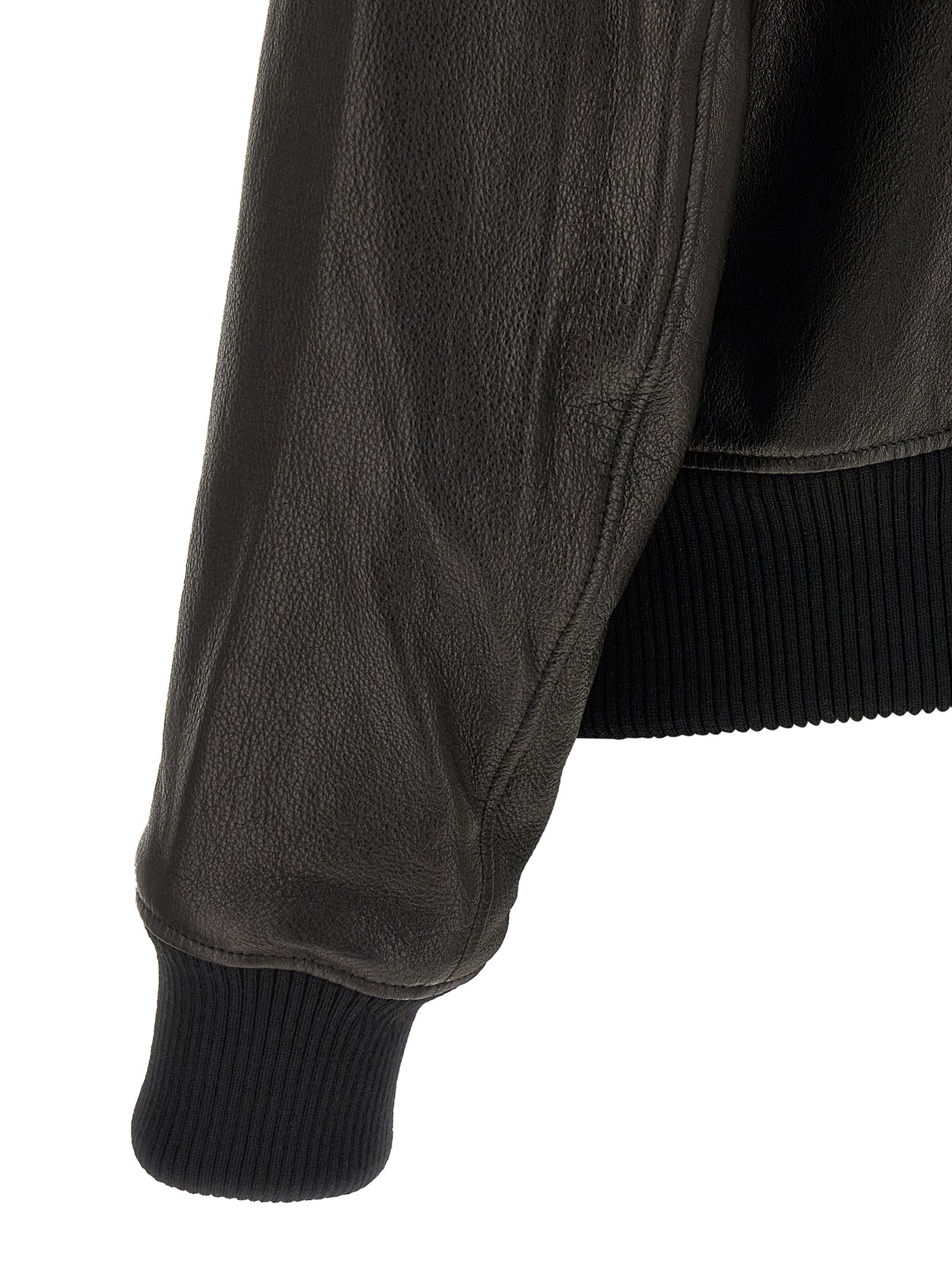 Ami Paris Black Lamb Leather Leather Men's Jacket