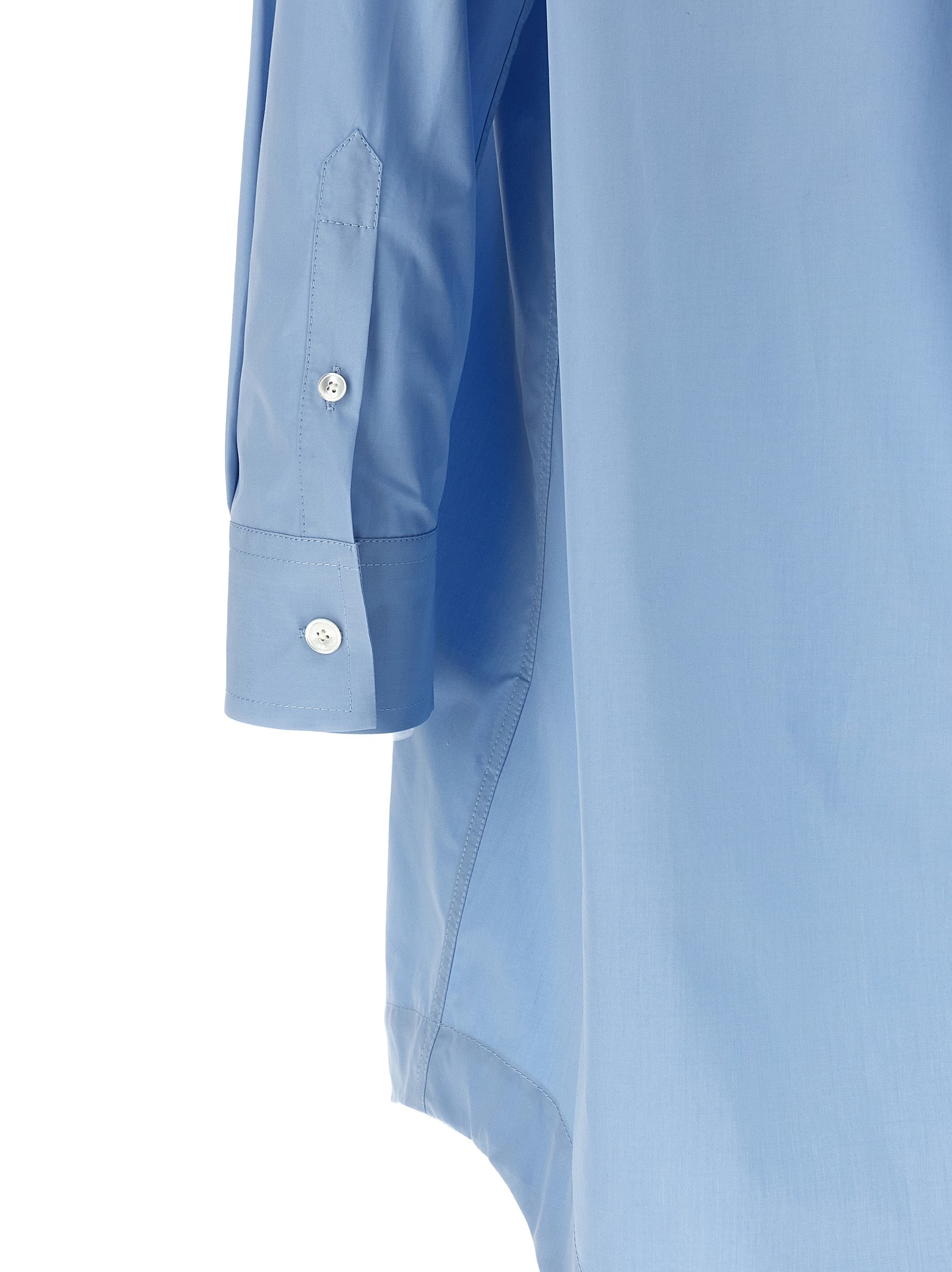 Ami Paris Blue Cotton Midi Women's Dress