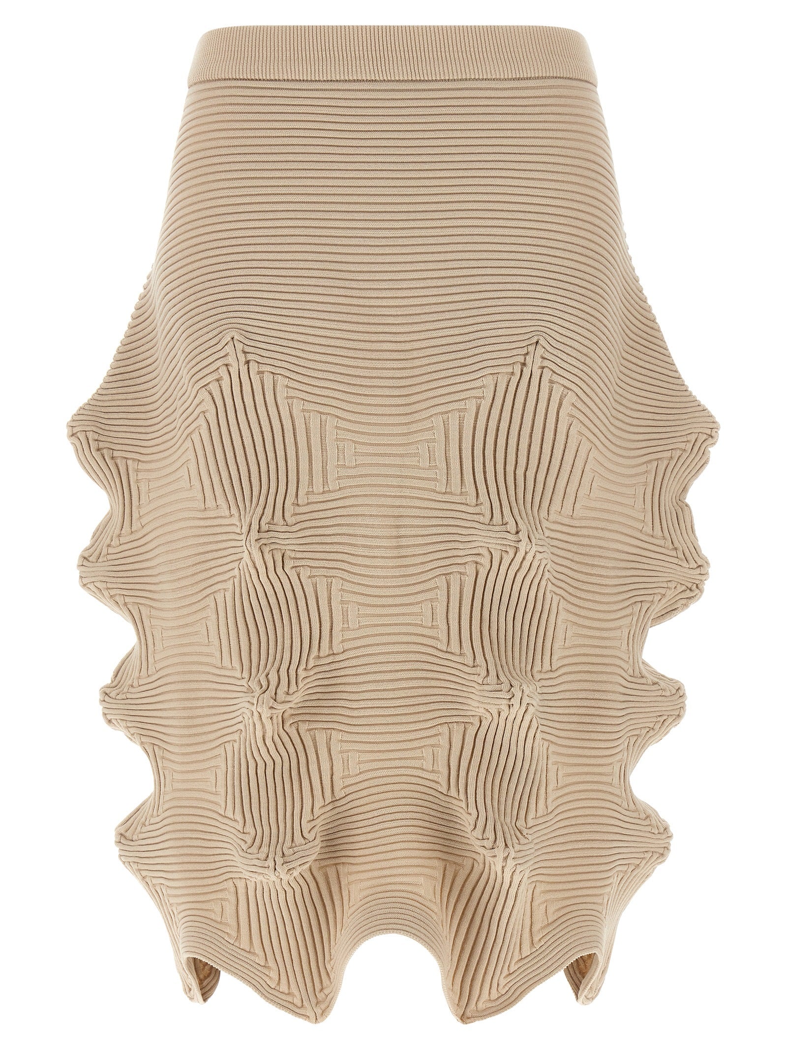 Issey Miyake Beige Polyester Midi Women's Skirt