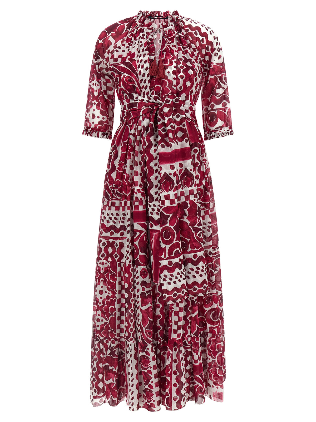 SAMANTHA SUNG Fuchsia Cotton Long Women's Dress