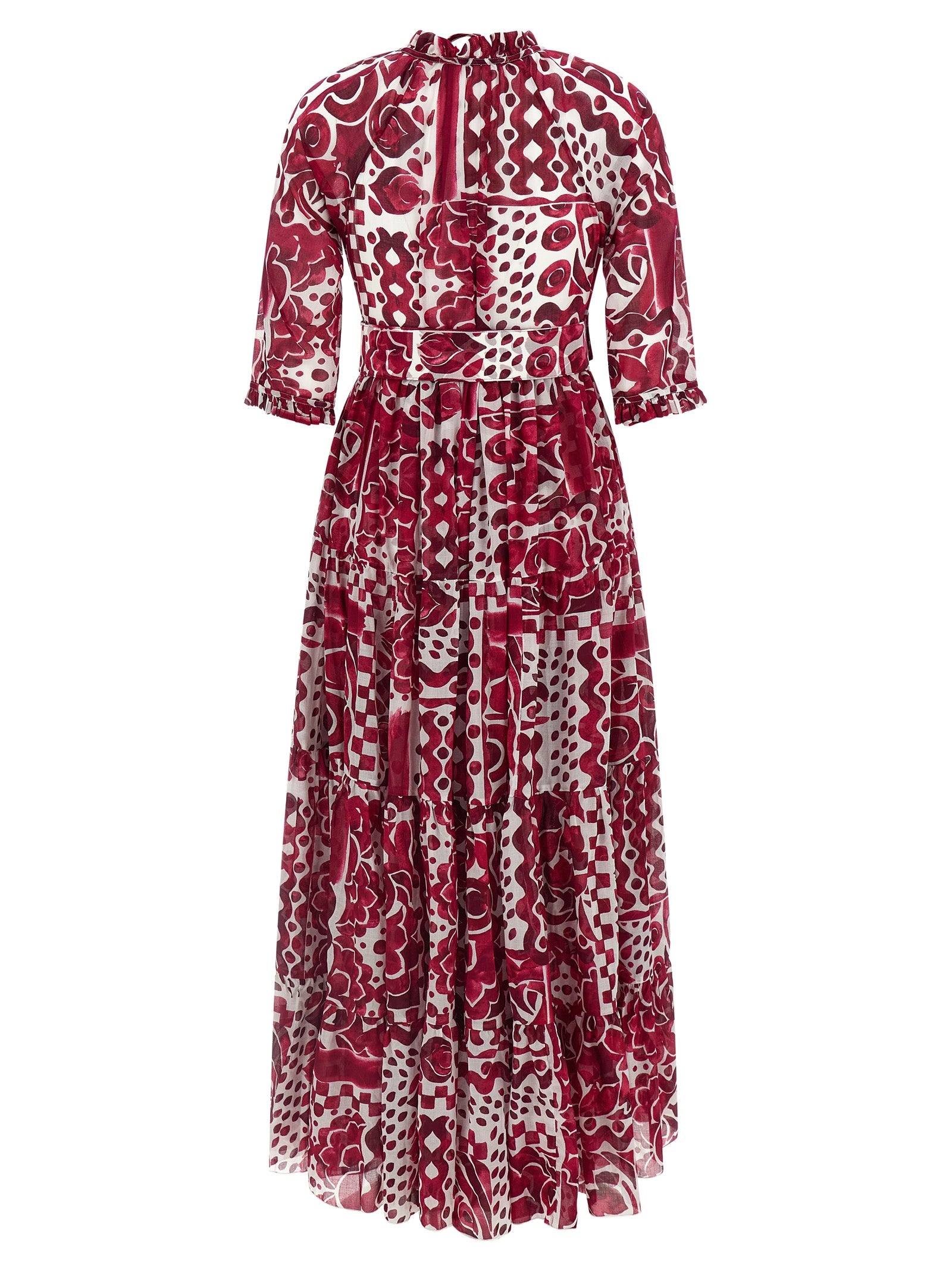 SAMANTHA SUNG Fuchsia Cotton Long Women's Dress