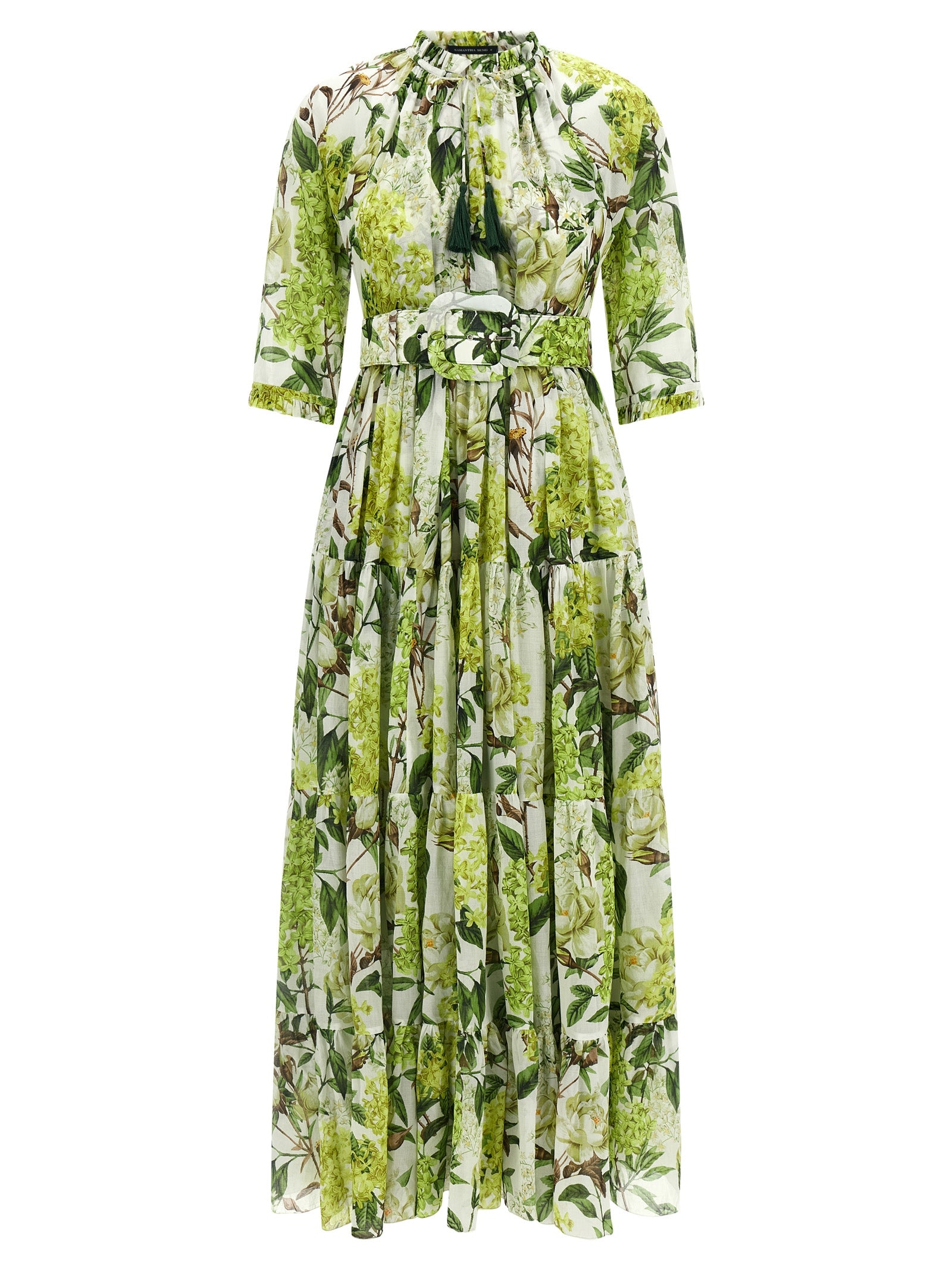 SAMANTHA SUNG Bicolor Cotton Long Women's Dress