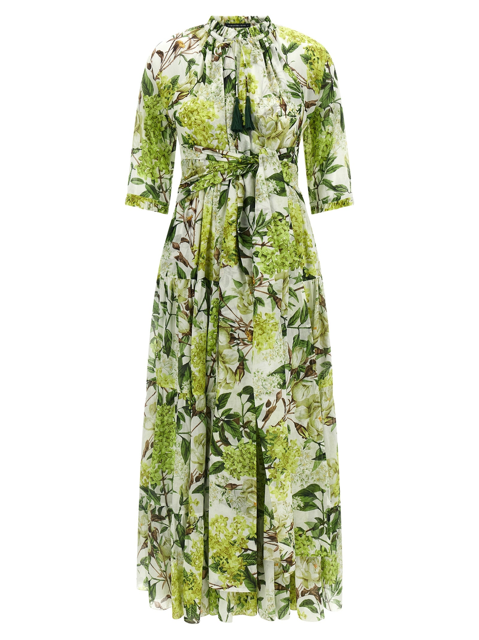 SAMANTHA SUNG Bicolor Cotton Long Women's Dress