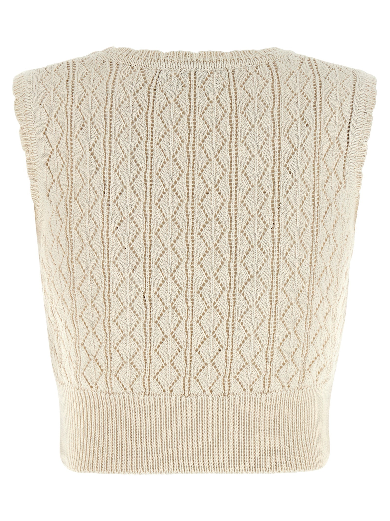 Vivienne Westwood Beige Cotton Sleeveles Women's T-Shirt