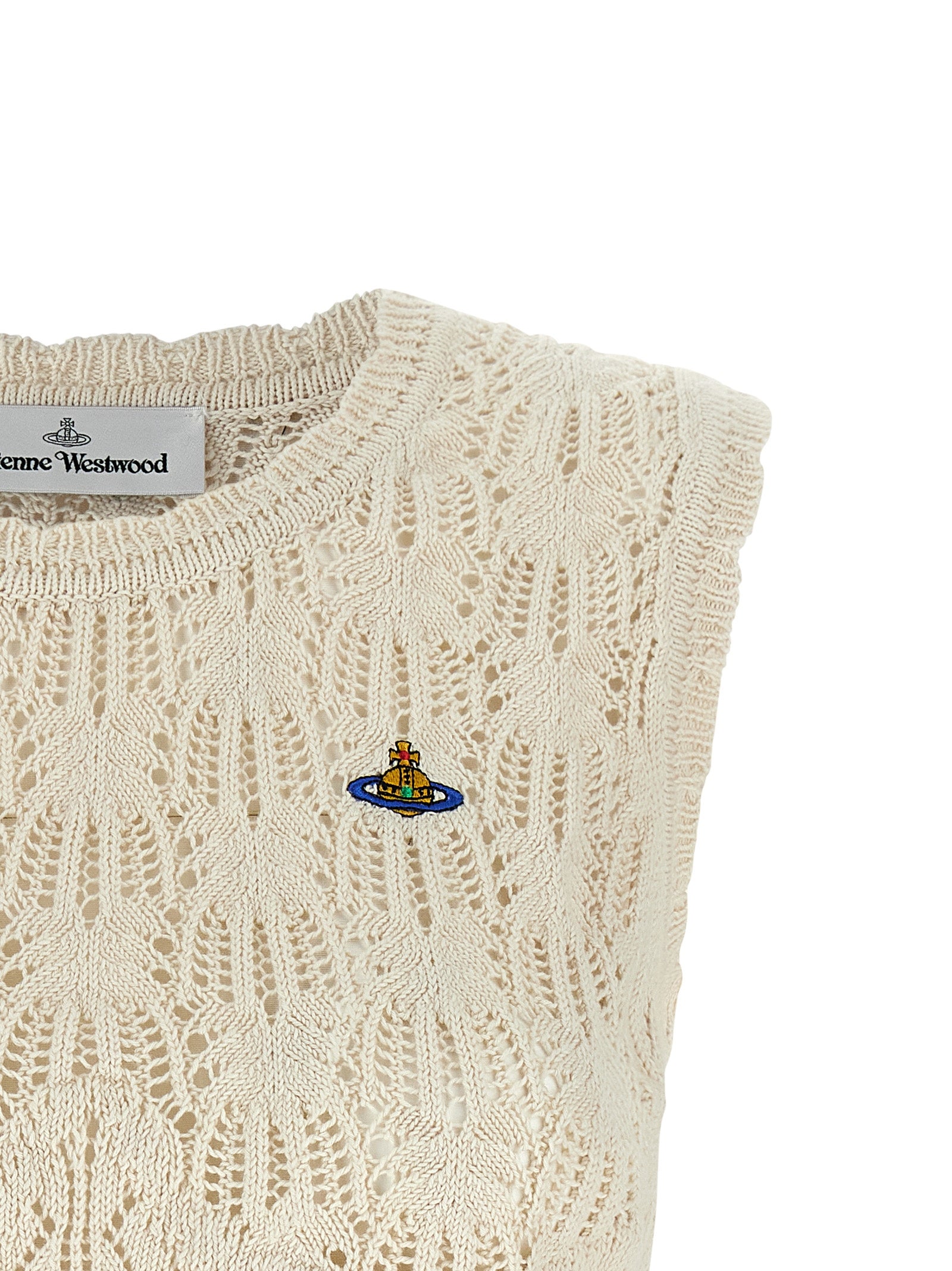 Vivienne Westwood Beige Cotton Sleeveles Women's T-Shirt