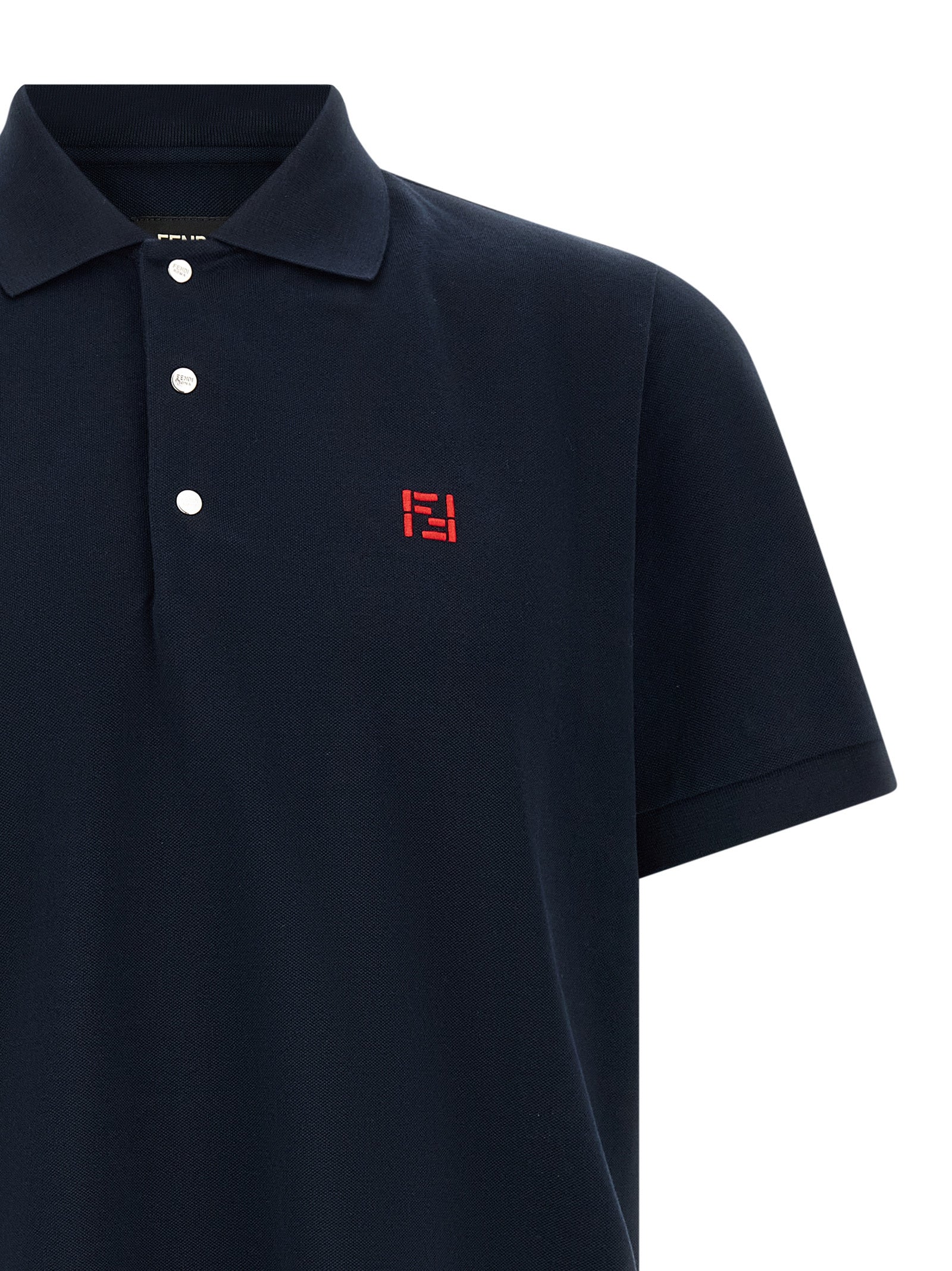 Fendi Blue Cotton Polo Men's Shirt