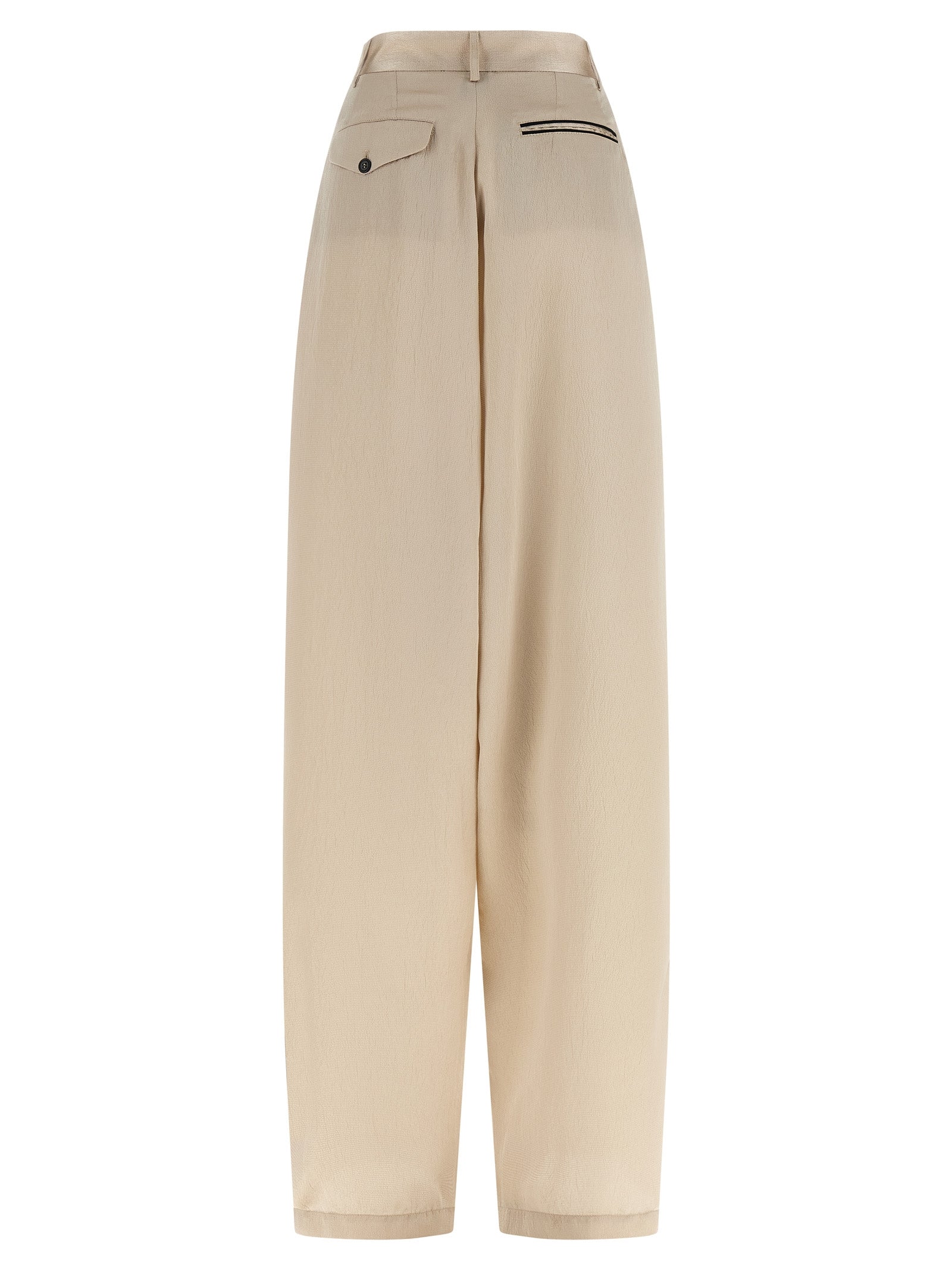MAISON JEJIA Beige Polyester Casual Women's Pants