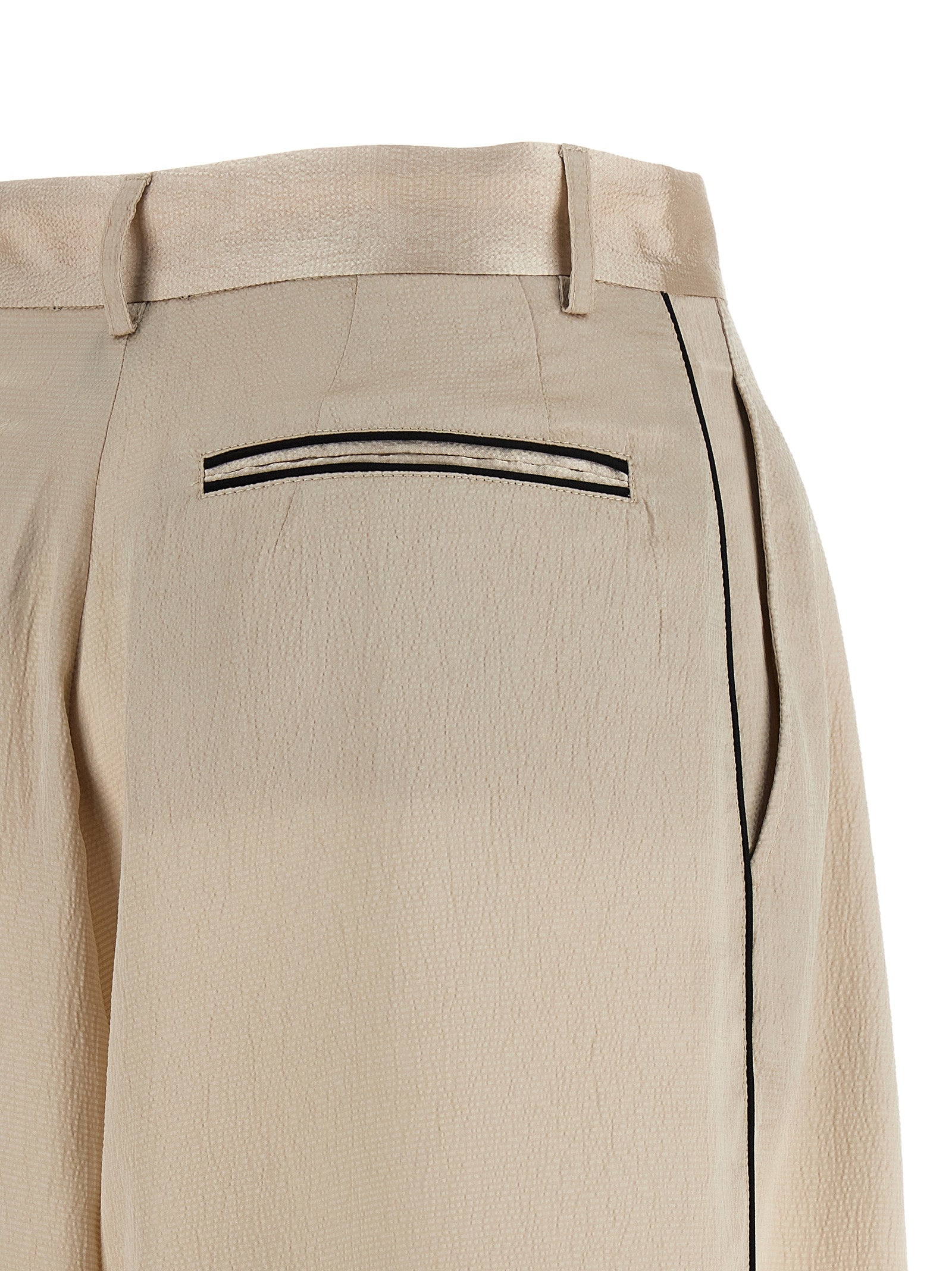 MAISON JEJIA Beige Polyester Casual Women's Pants
