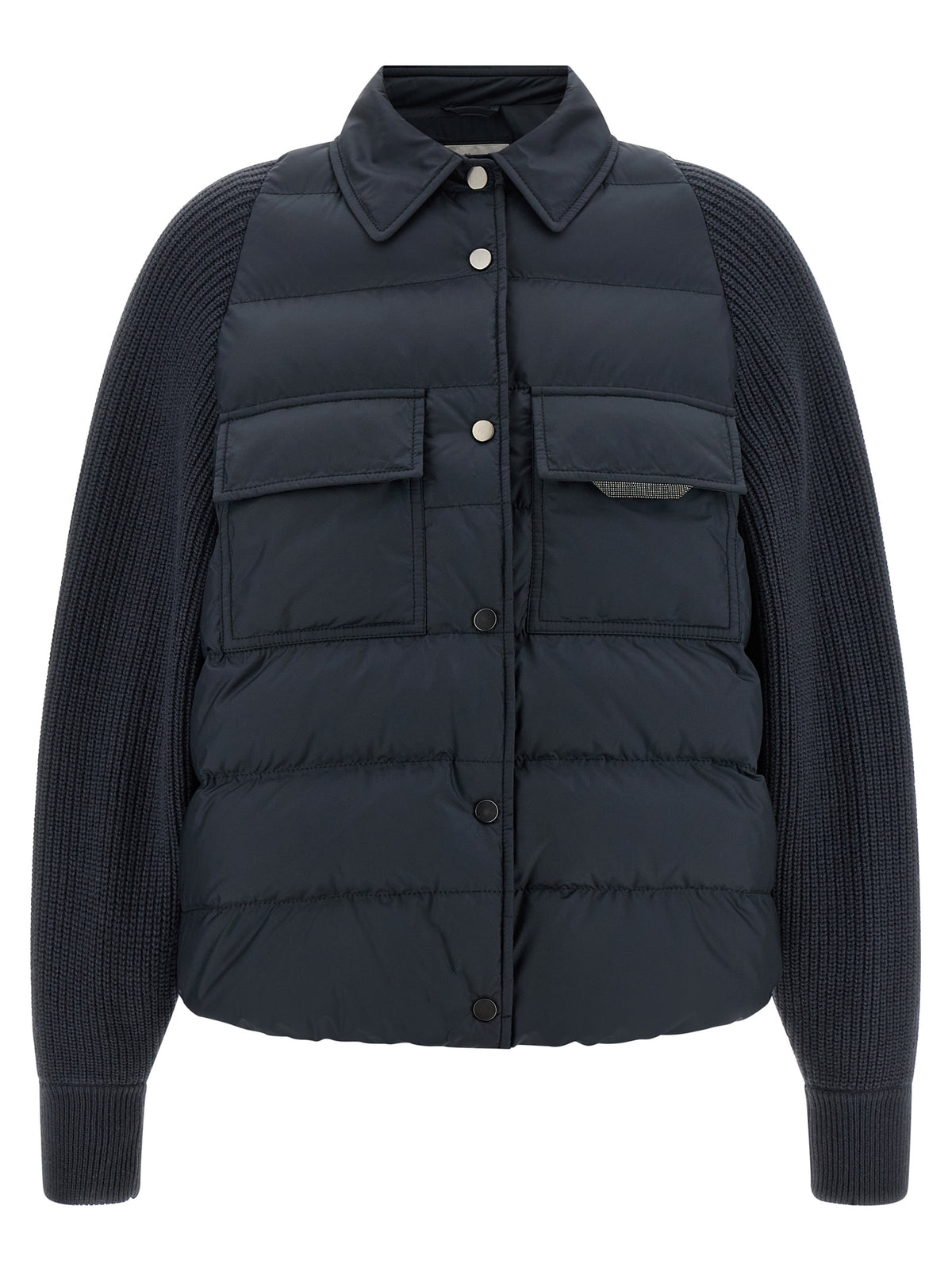 Brunello Cucinelli Blue Polyester Full-Length Women's Jacket