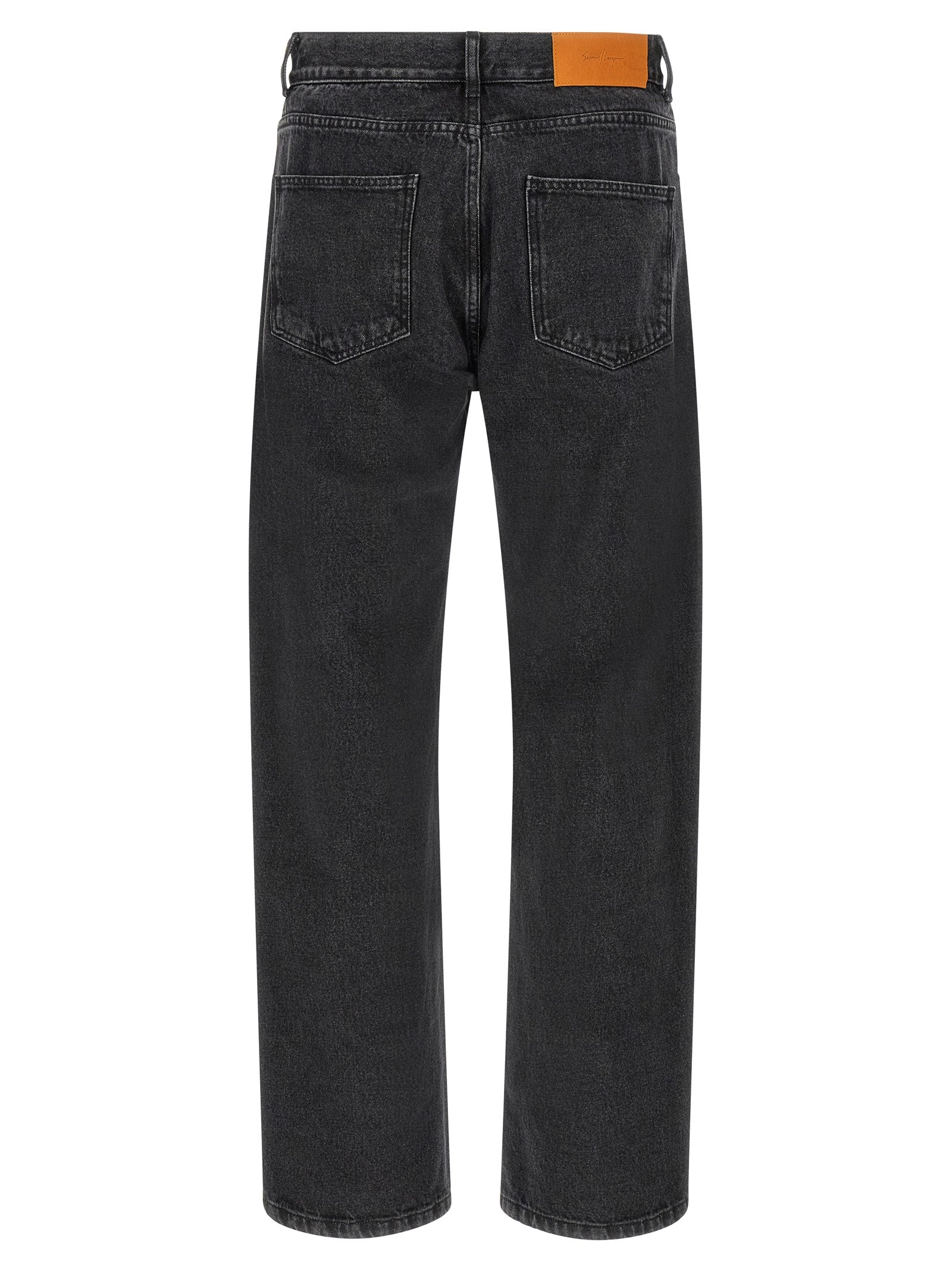 SECOND/LAYER Black Cotton Straight-Leg Men's Jeans