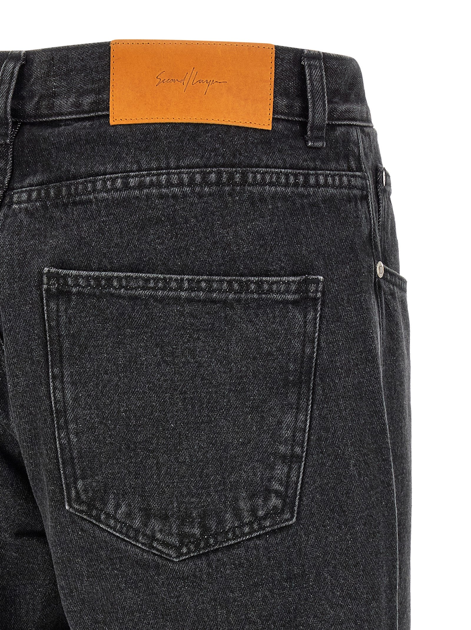 SECOND/LAYER Black Cotton Straight-Leg Men's Jeans