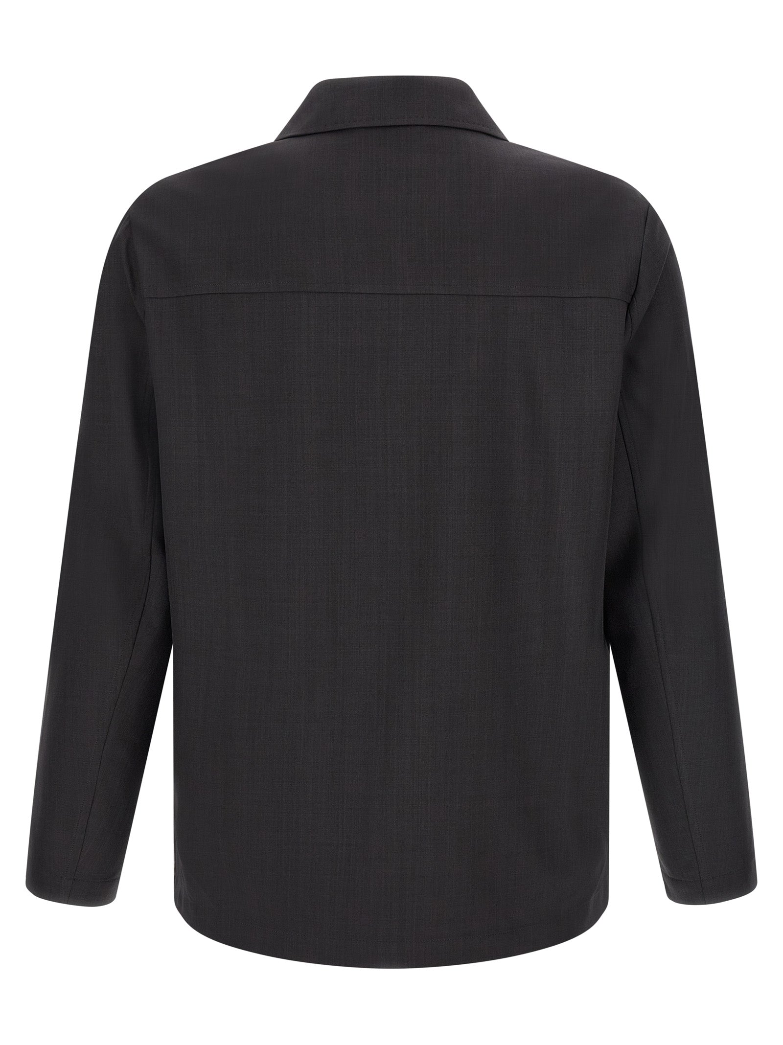 SECOND/LAYER Gray Polyester Men's Blouse