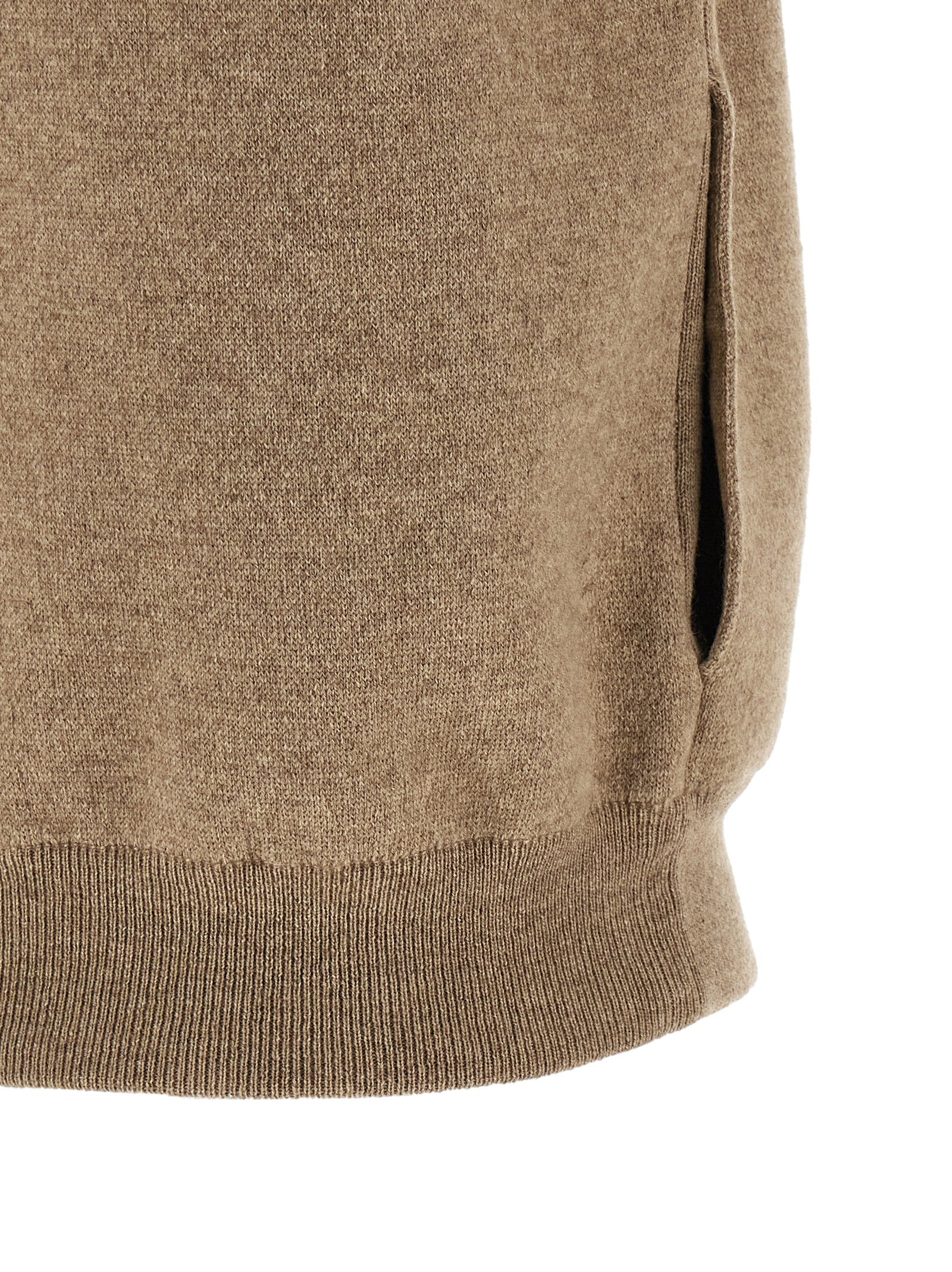 Brunello Cucinelli Beige Cashmere Sleeveless Women's Jacket
