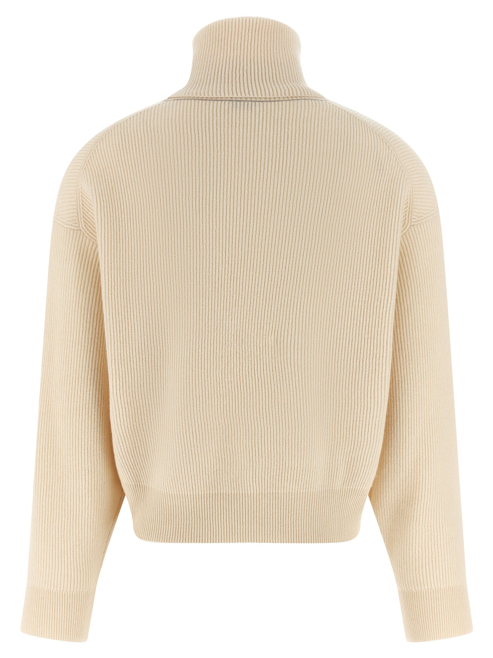 Brunello Cucinelli White Virgin Wool Women's Cardigan