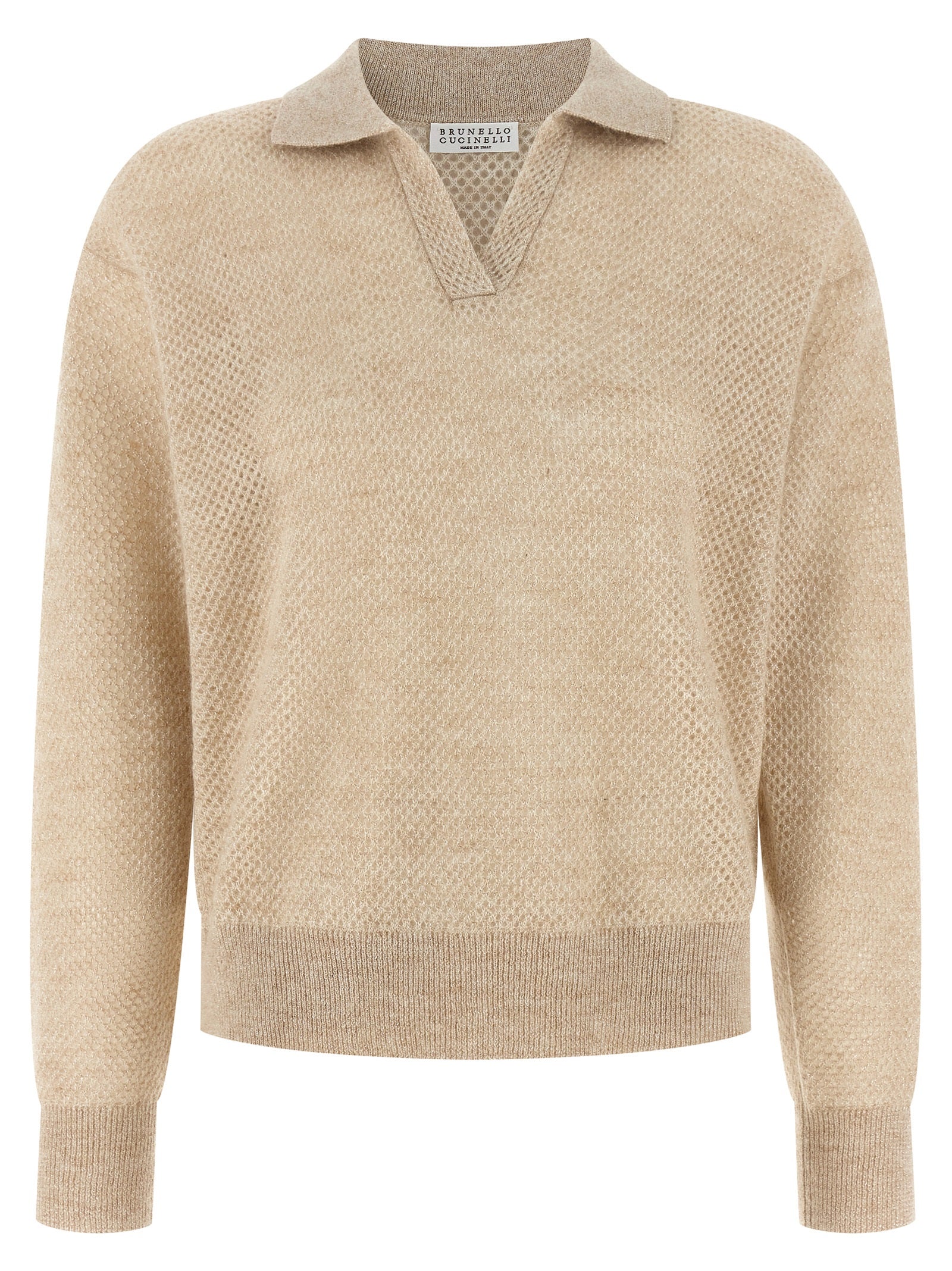 Brunello Cucinelli Gold Wool Polo Women's Shirt
