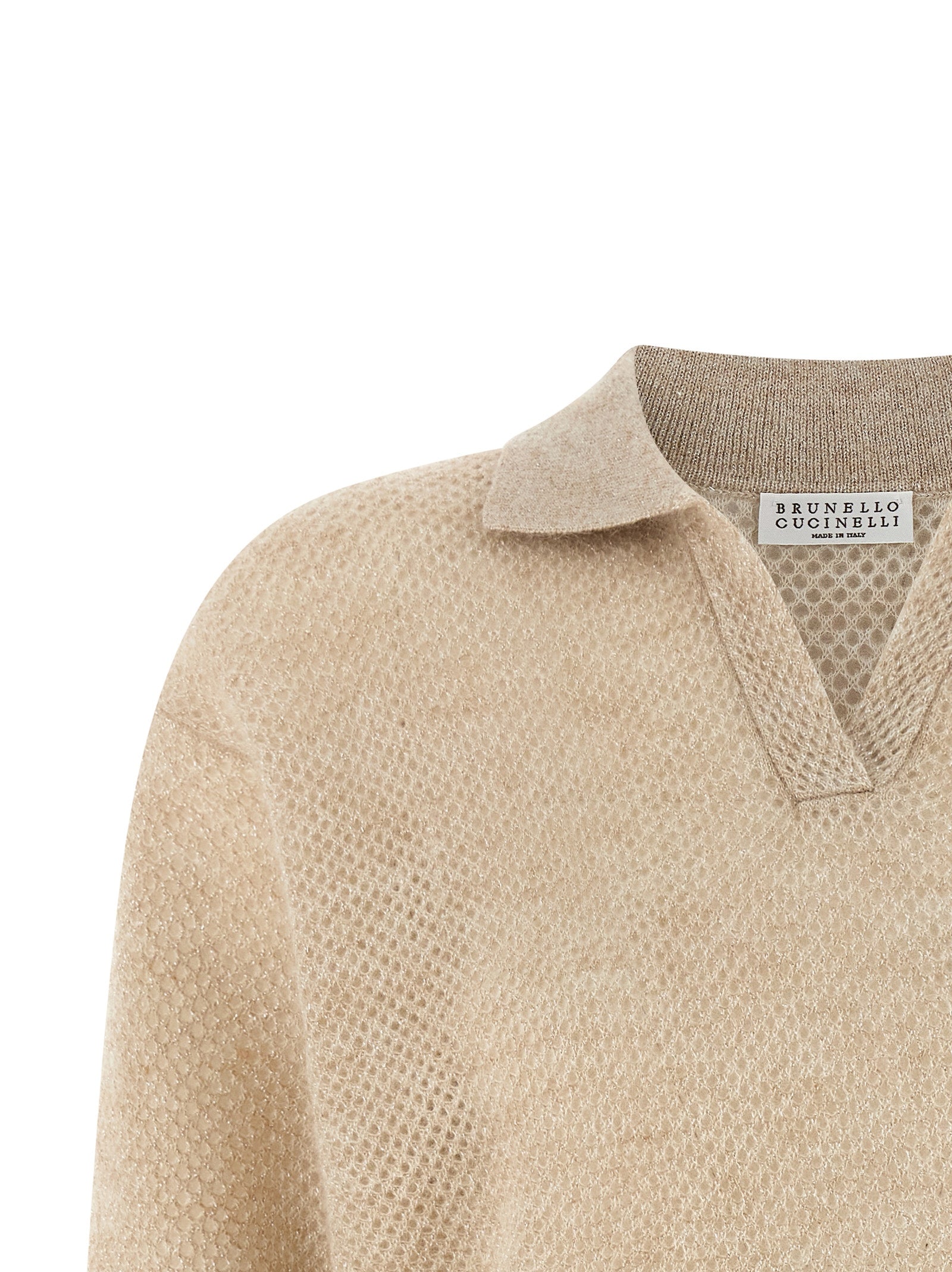Brunello Cucinelli Gold Wool Polo Women's Shirt