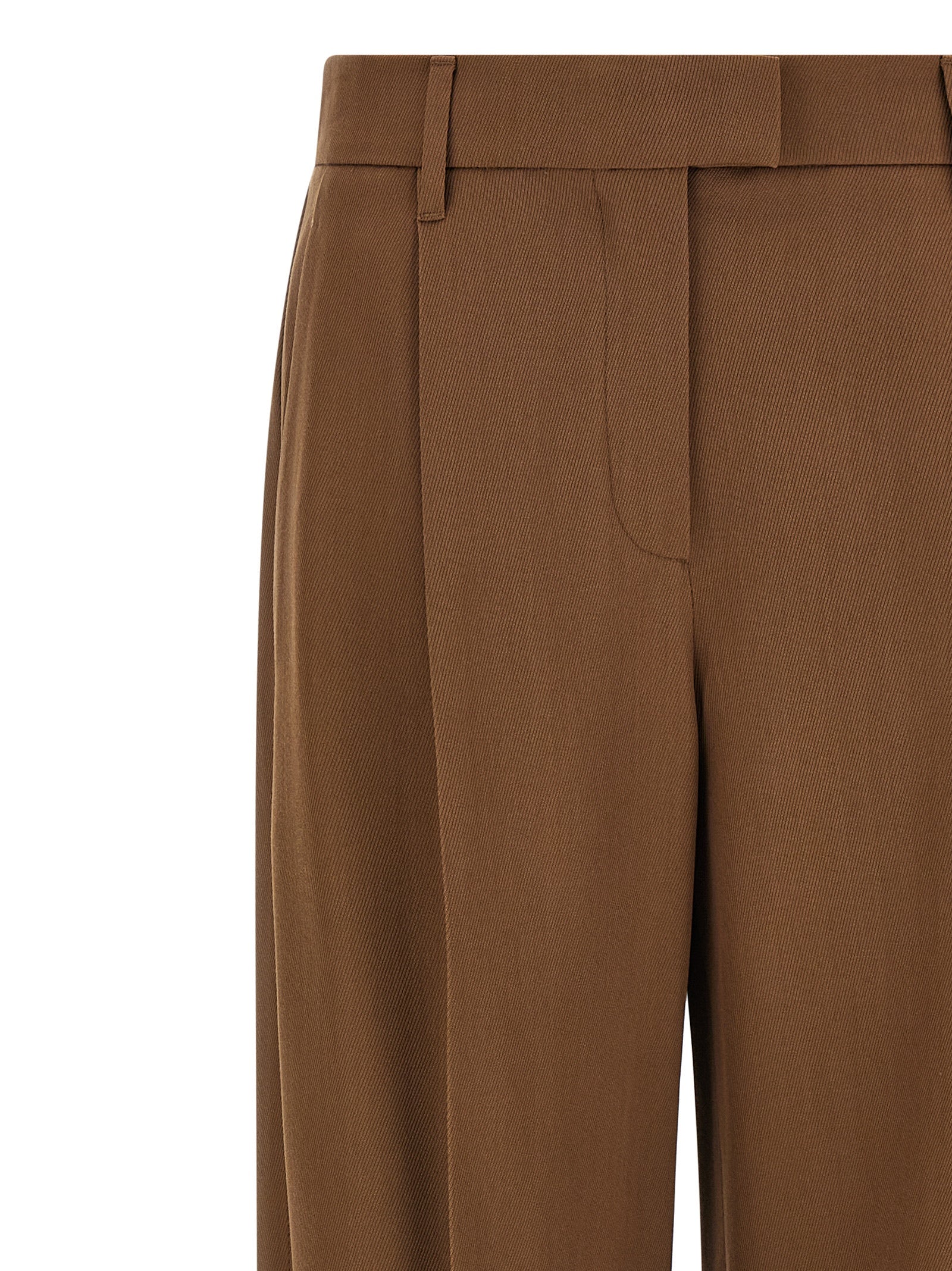 Brunello Cucinelli Brown Virgin Wool Casual Women's Pants