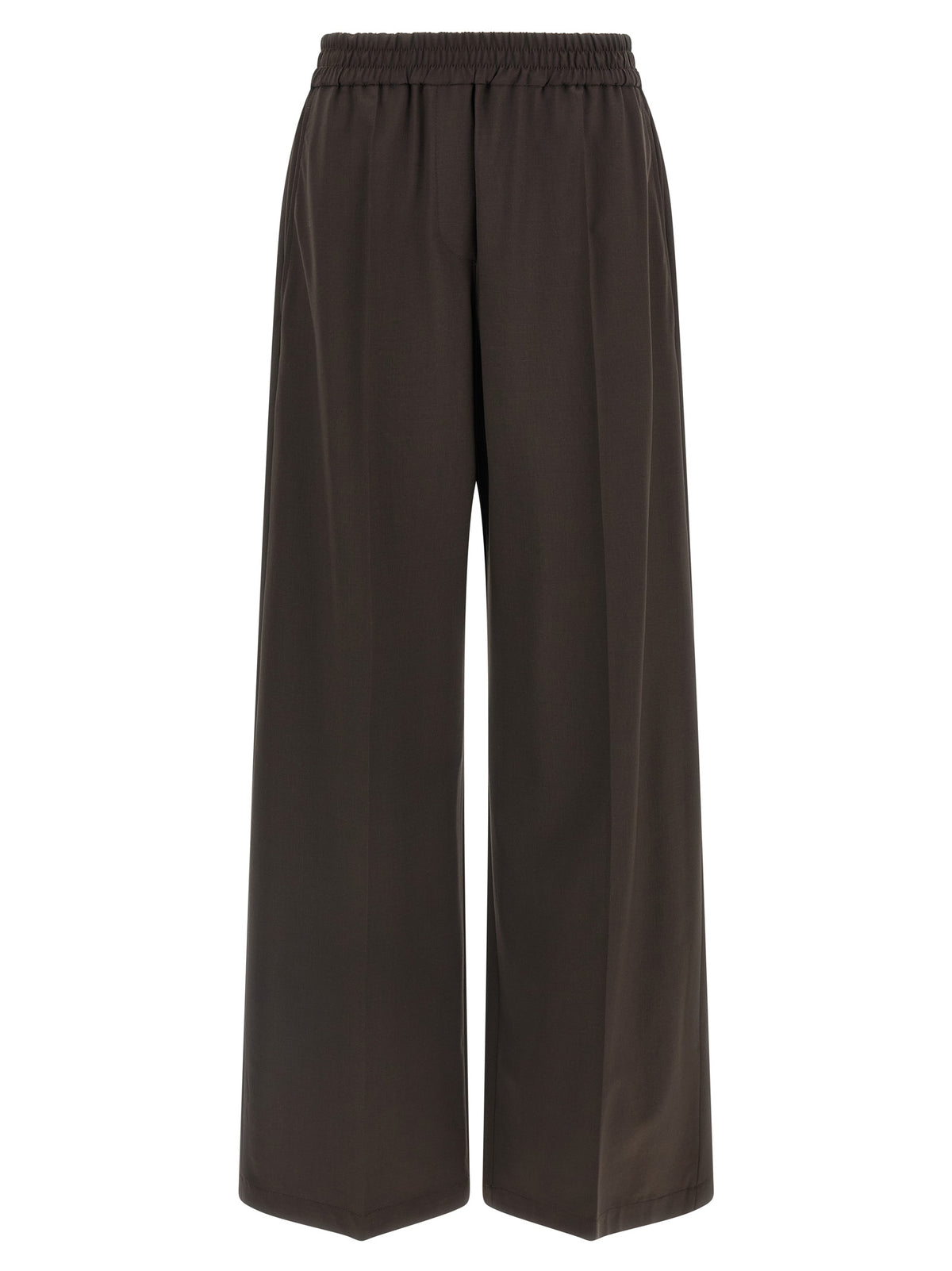 Brunello Cucinelli Brown Virgin Wool Casual Women's Pants