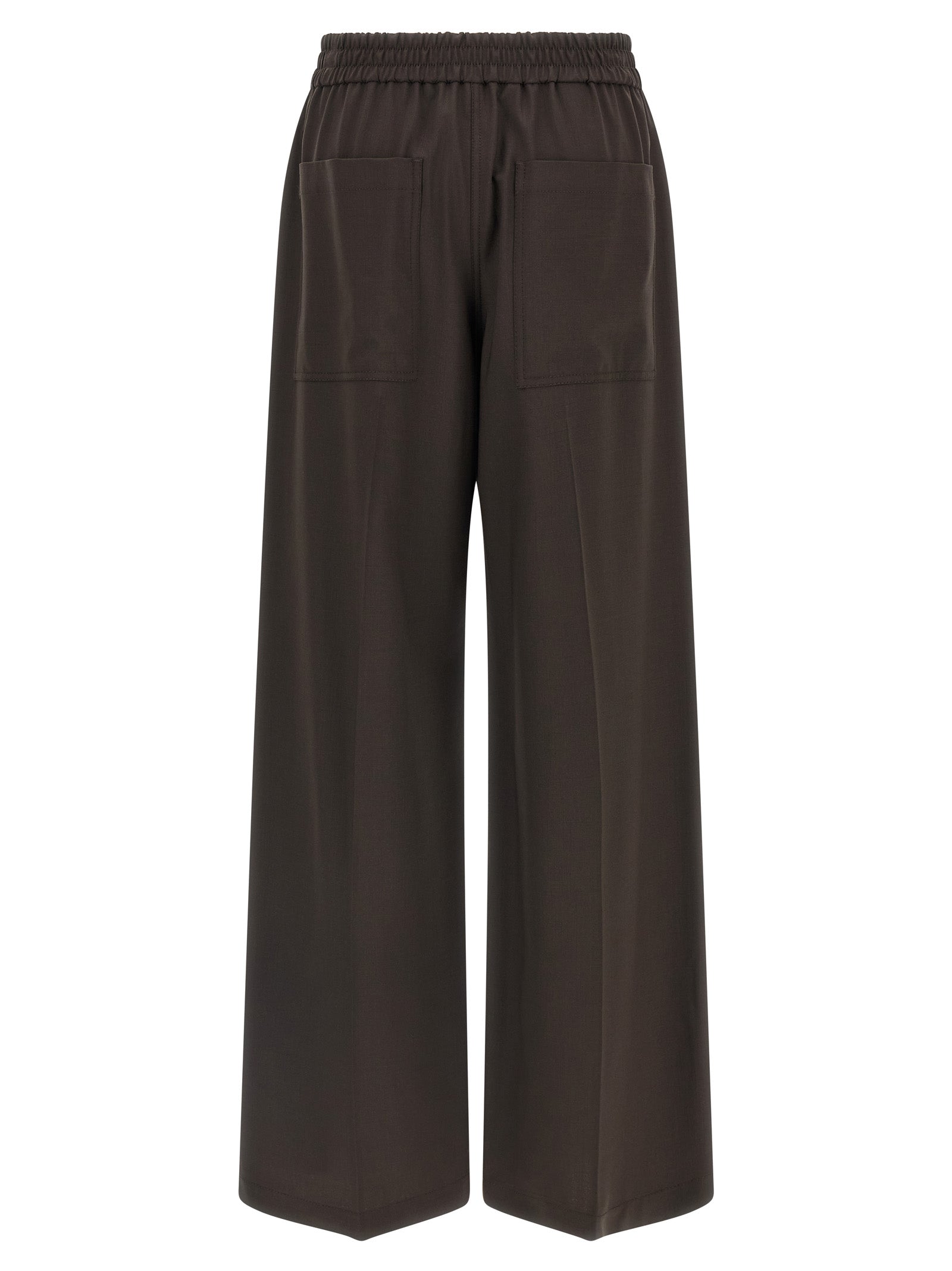 Brunello Cucinelli Brown Virgin Wool Casual Women's Pants
