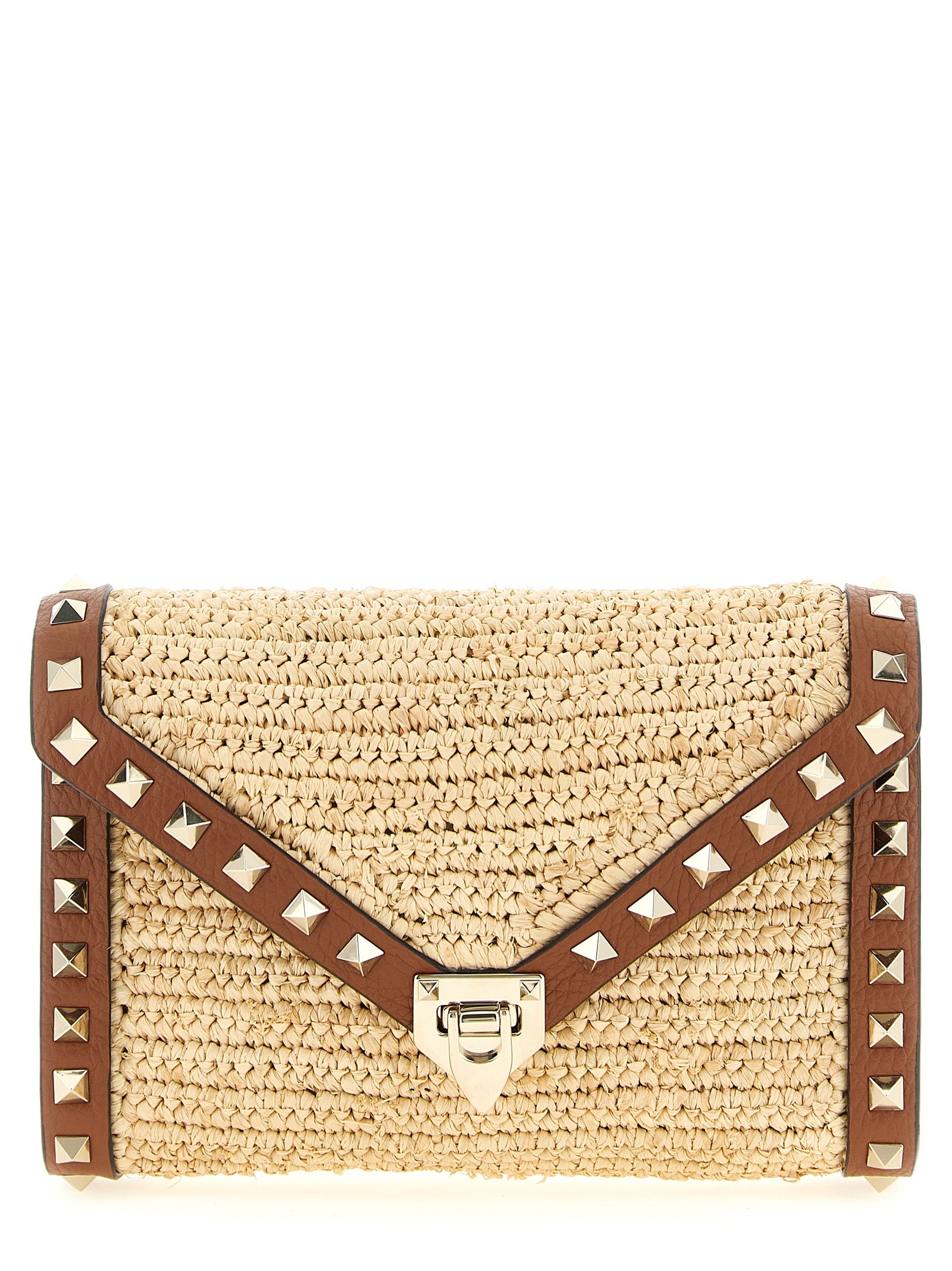 Valentino Garavani Beige Straw Crossbody Women's Bag