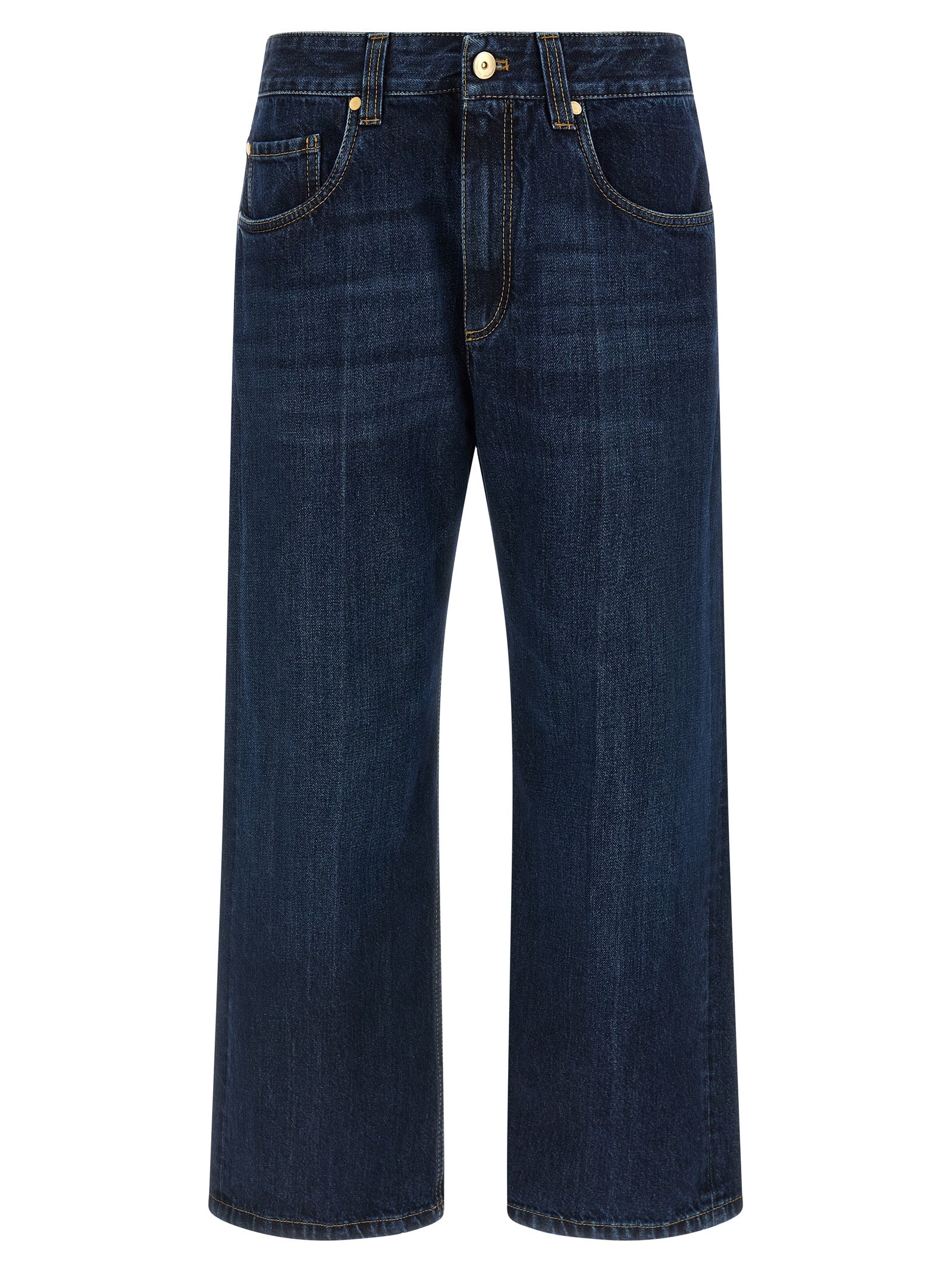 Brunello Cucinelli Blue Cotton Cropped Women's Jeans