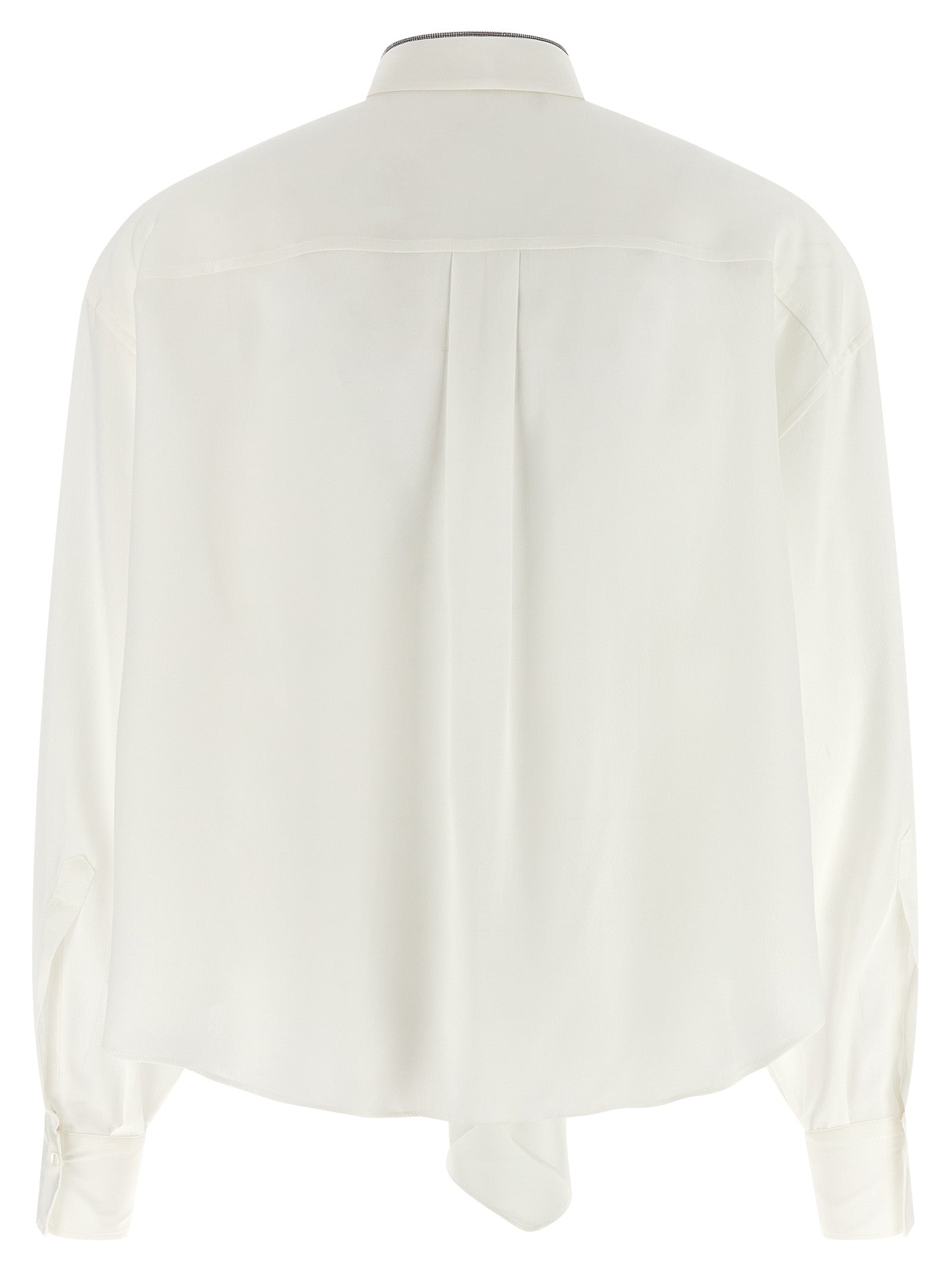 Brunello Cucinelli White Silk Women's Blouse
