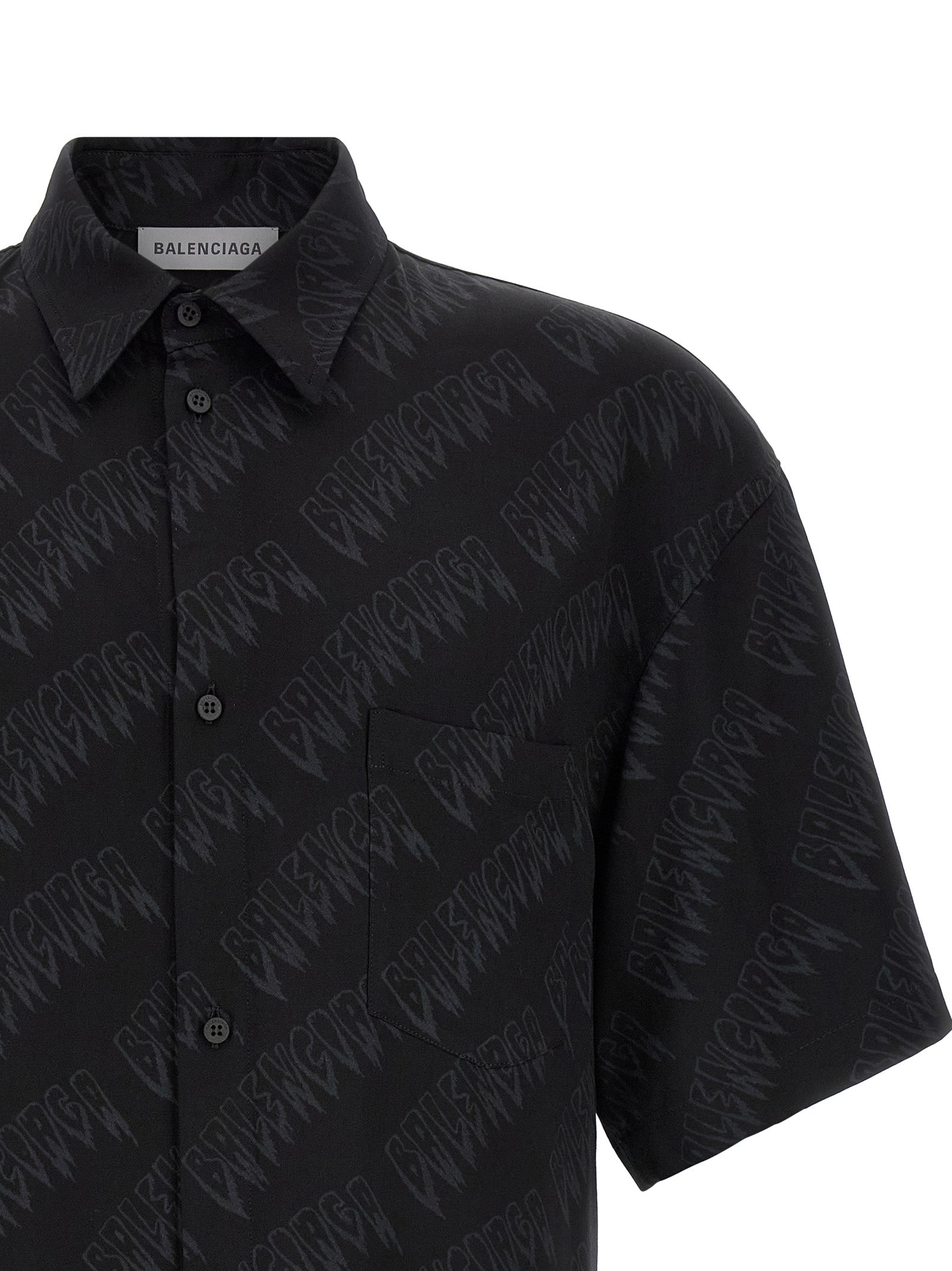 Balenciaga Black Viscose Men's Blouse