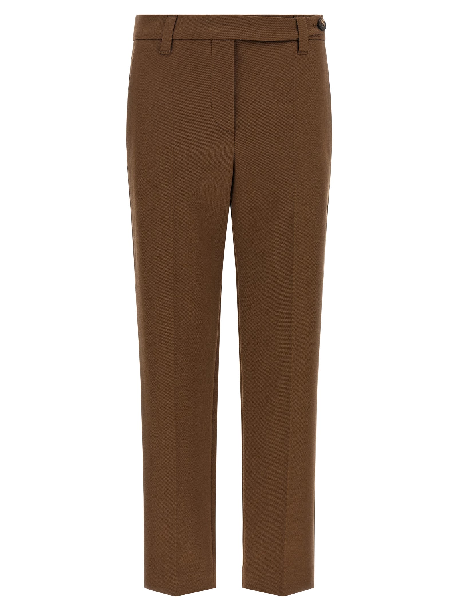 Brunello Cucinelli Brown Cotton Cropped Women's Pants
