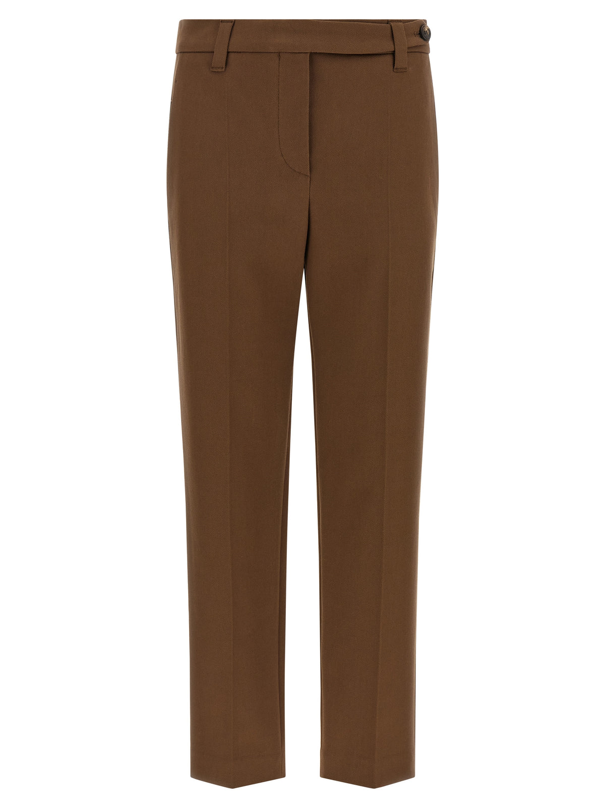 Brunello Cucinelli Brown Cotton Cropped Women's Pants