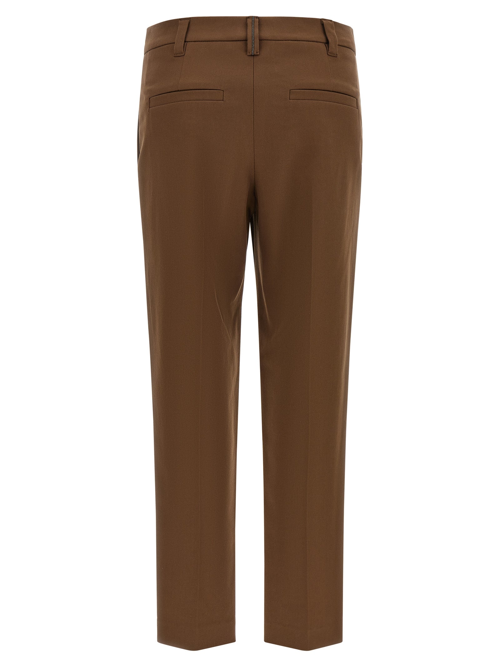 Brunello Cucinelli Brown Cotton Cropped Women's Pants