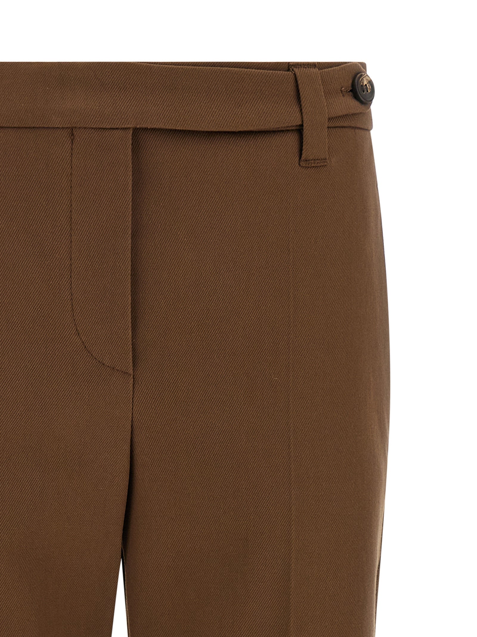 Brunello Cucinelli Brown Cotton Cropped Women's Pants