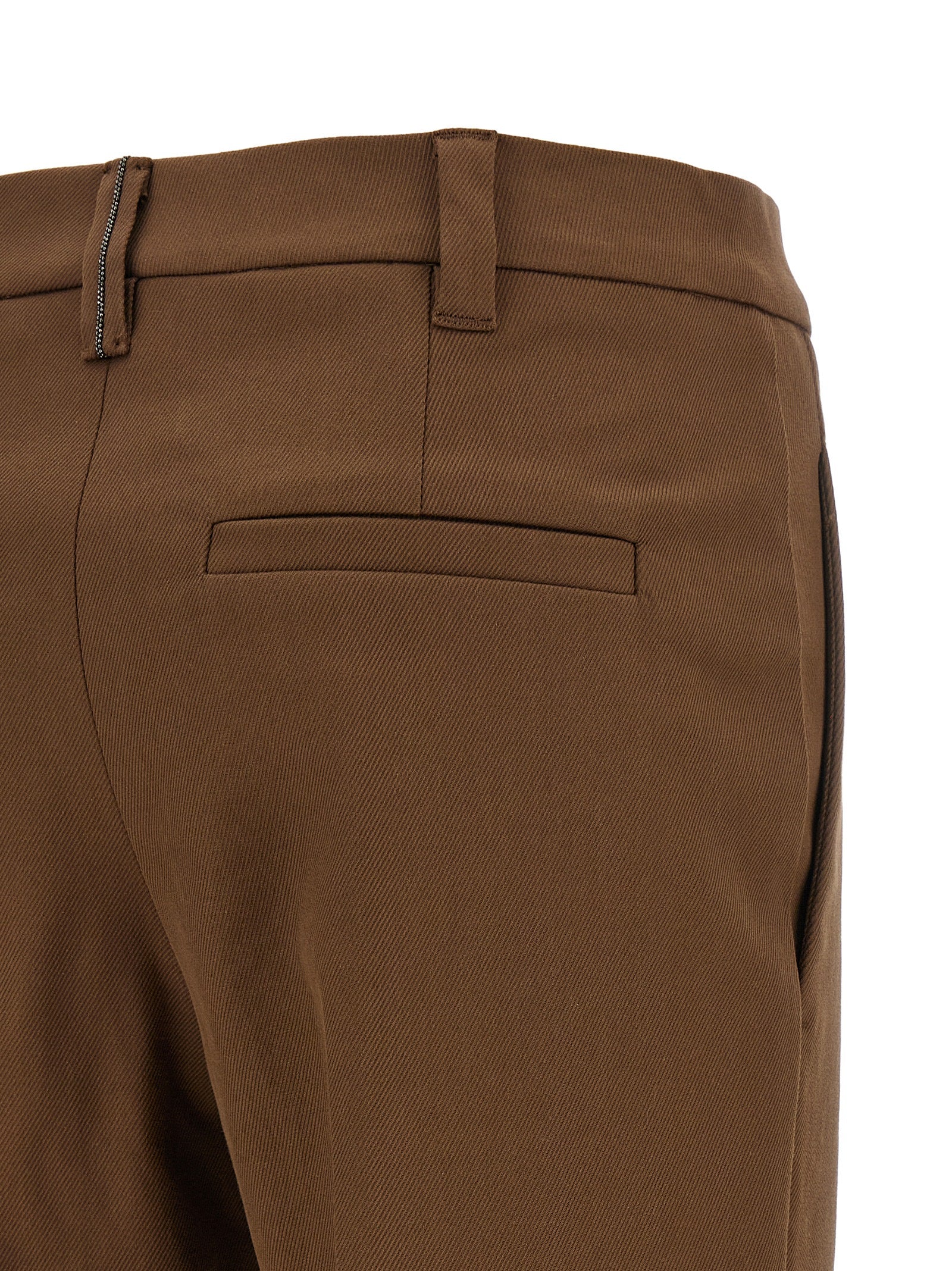 Brunello Cucinelli Brown Cotton Cropped Women's Pants