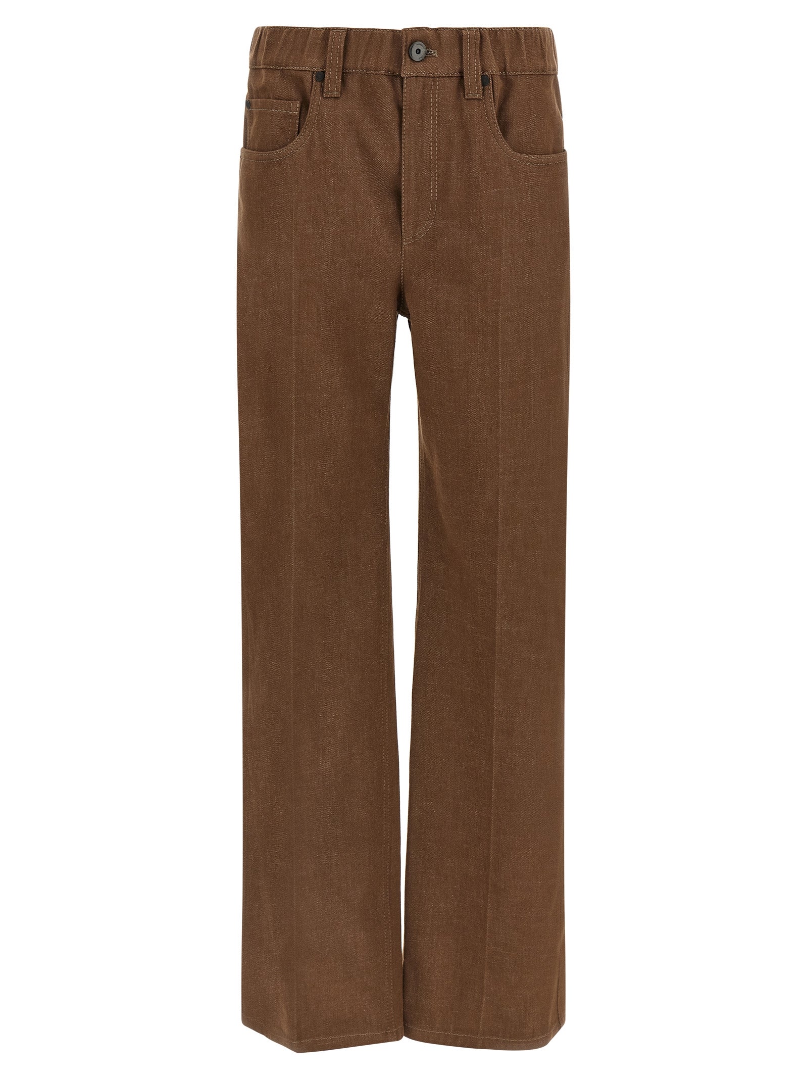 Brunello Cucinelli Brown Cotton Jeans Women's Denim
