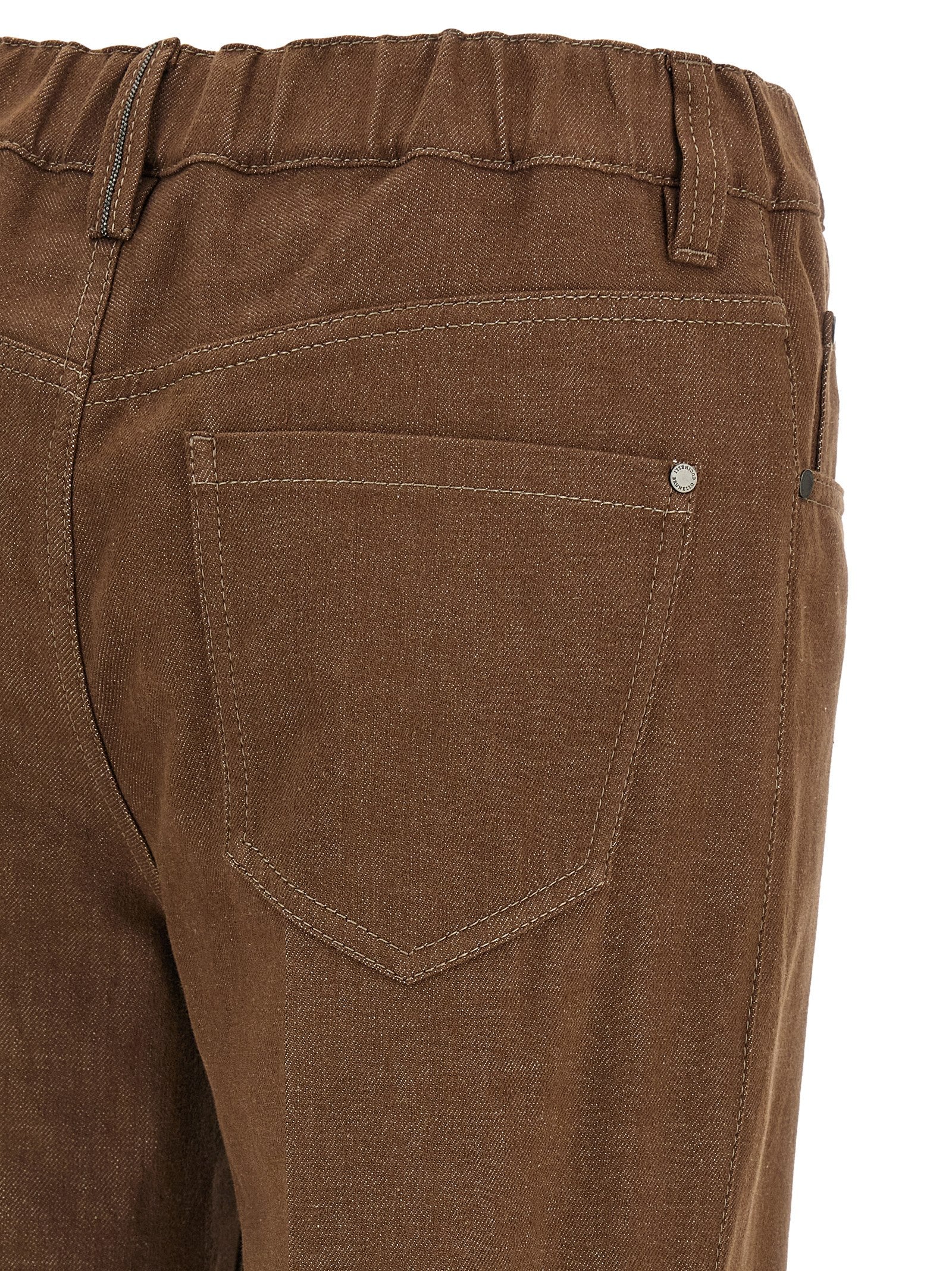 Brunello Cucinelli Brown Cotton Jeans Women's Denim