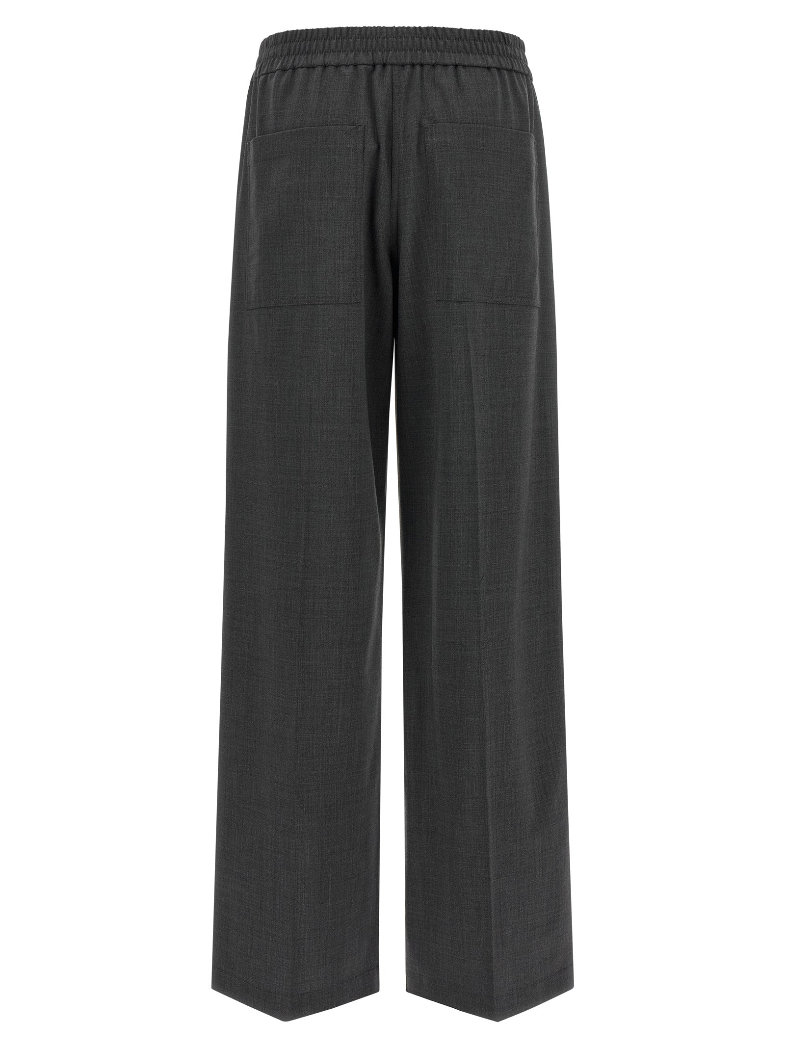 Brunello Cucinelli Gray Virgin Wool Flared Women's Pants