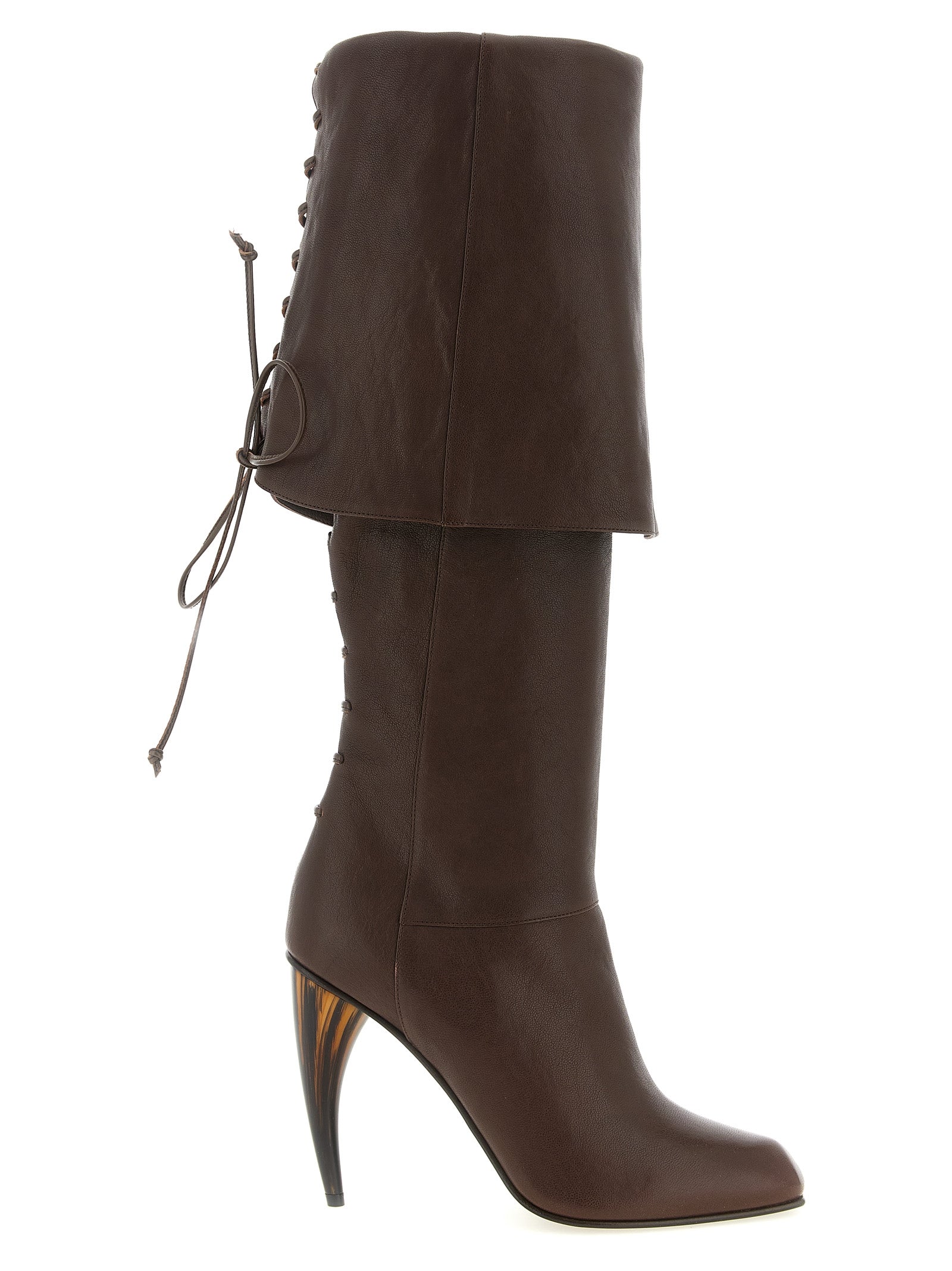 Alexander McQueen Brown Lamb Leather Over The Women's Knee