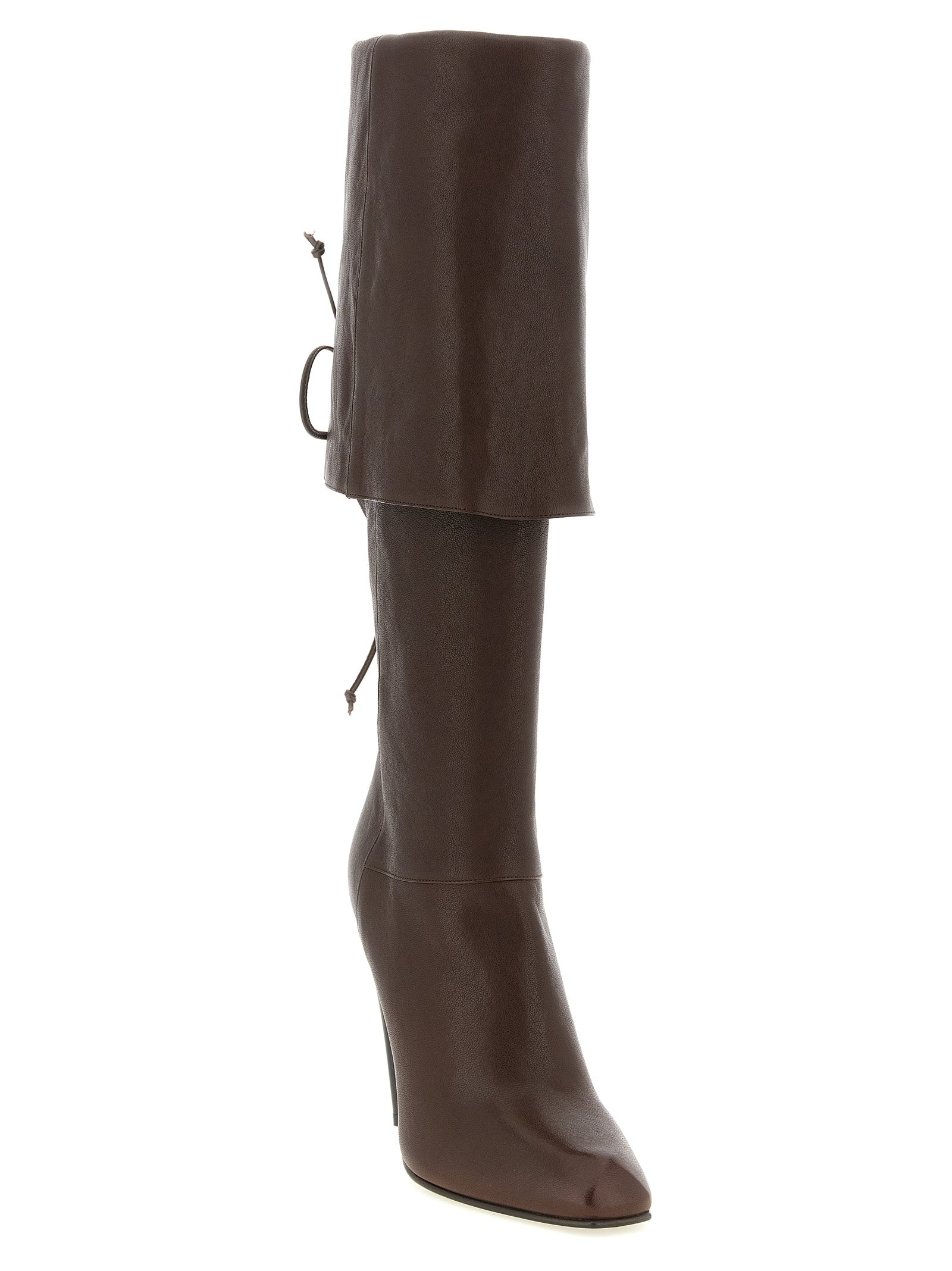 Alexander McQueen Brown Lamb Leather Over The Women's Knee