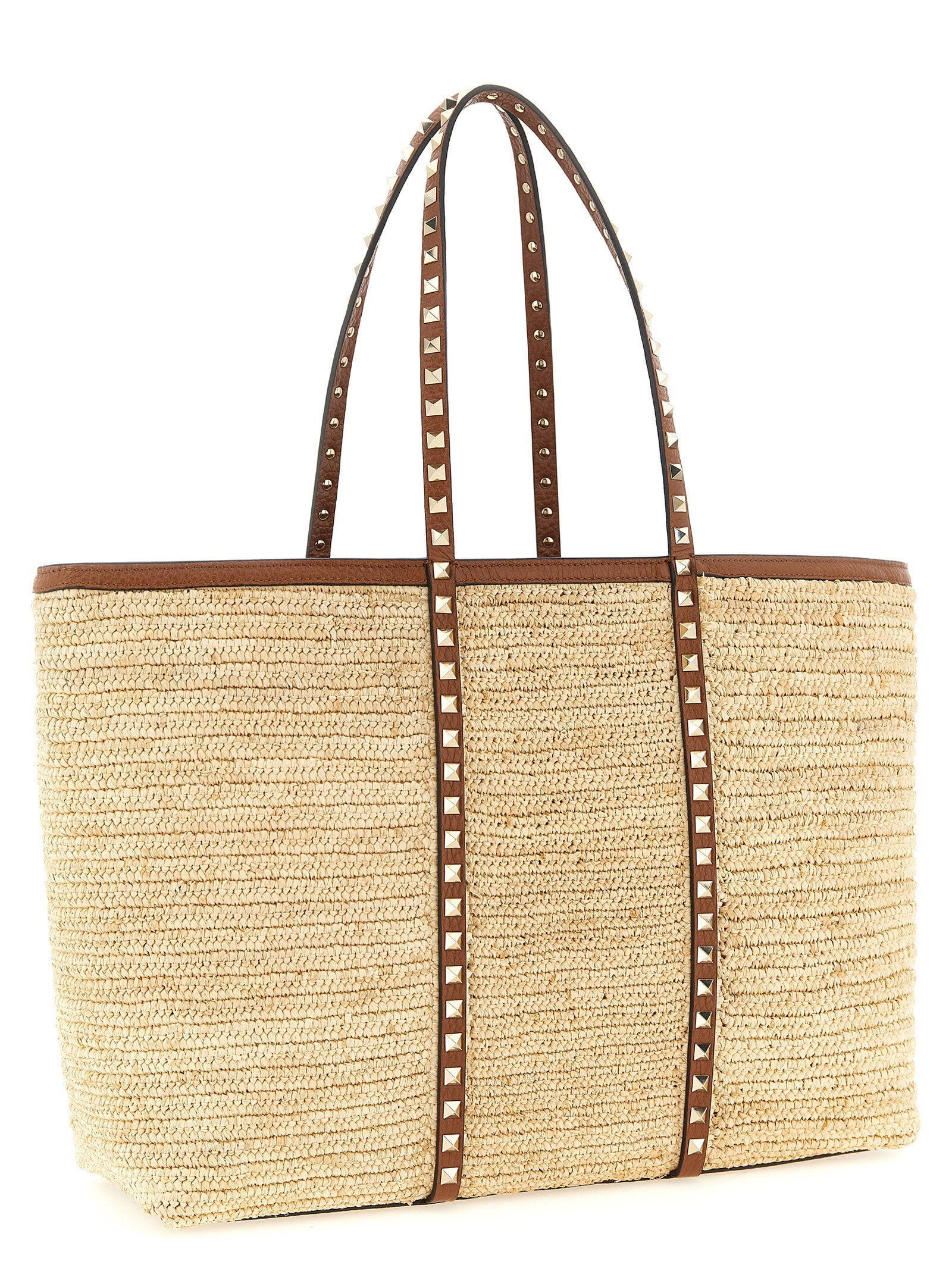 Valentino Garavani Beige Straw Tote Women's Bag