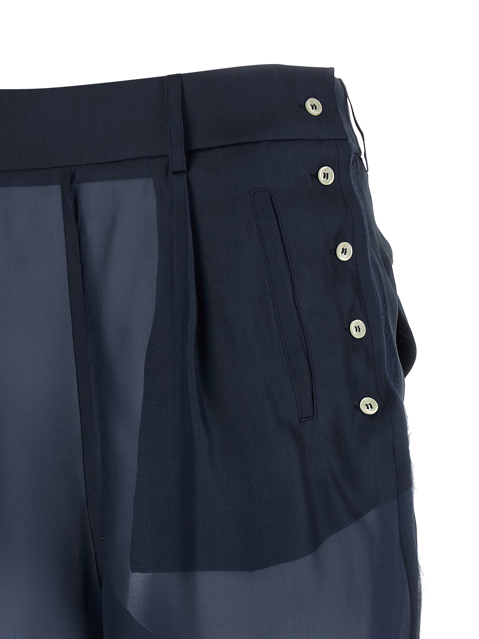 MAISON JEJIA Blue Silk Casual Women's Pants