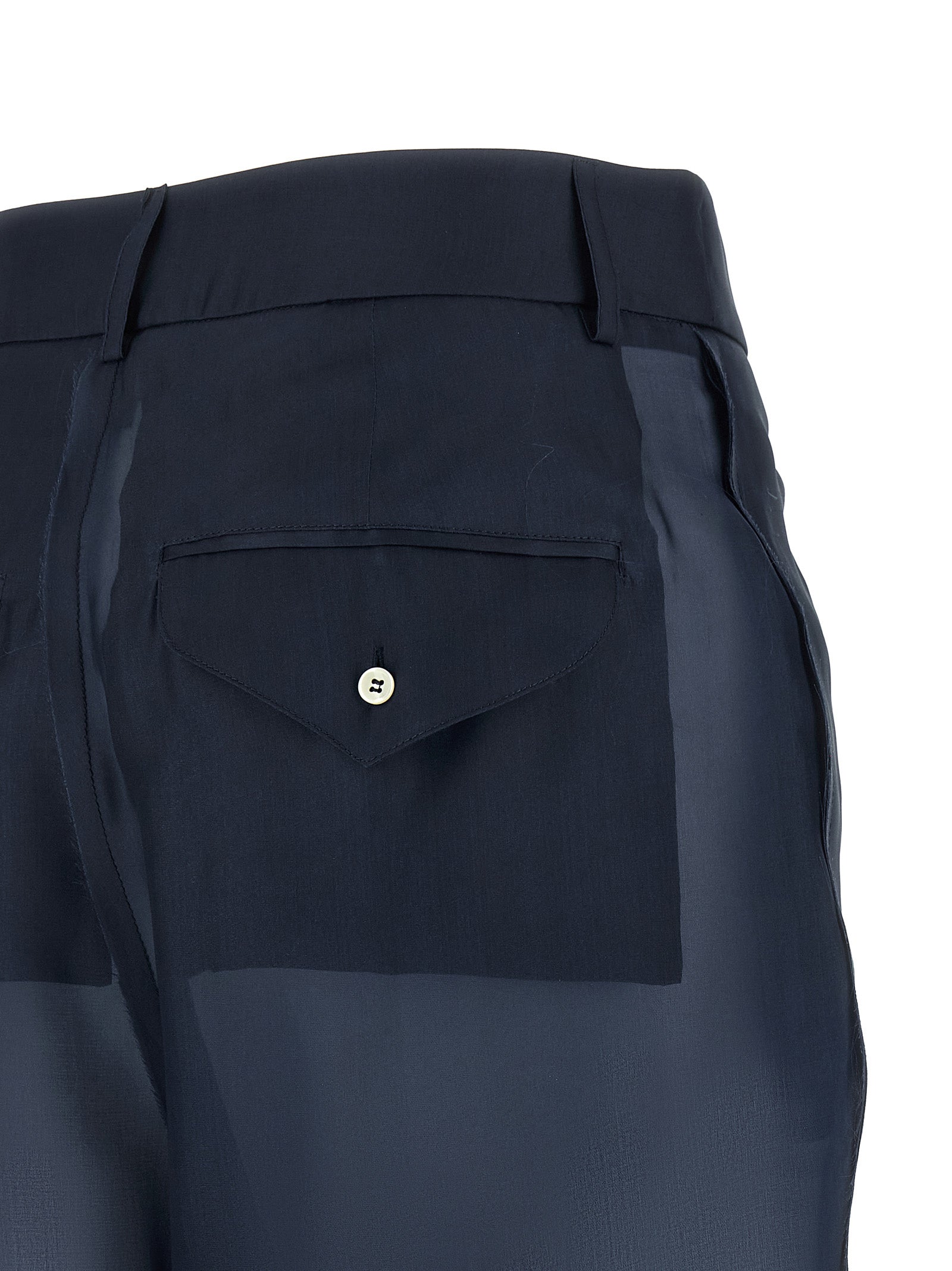 MAISON JEJIA Blue Silk Casual Women's Pants