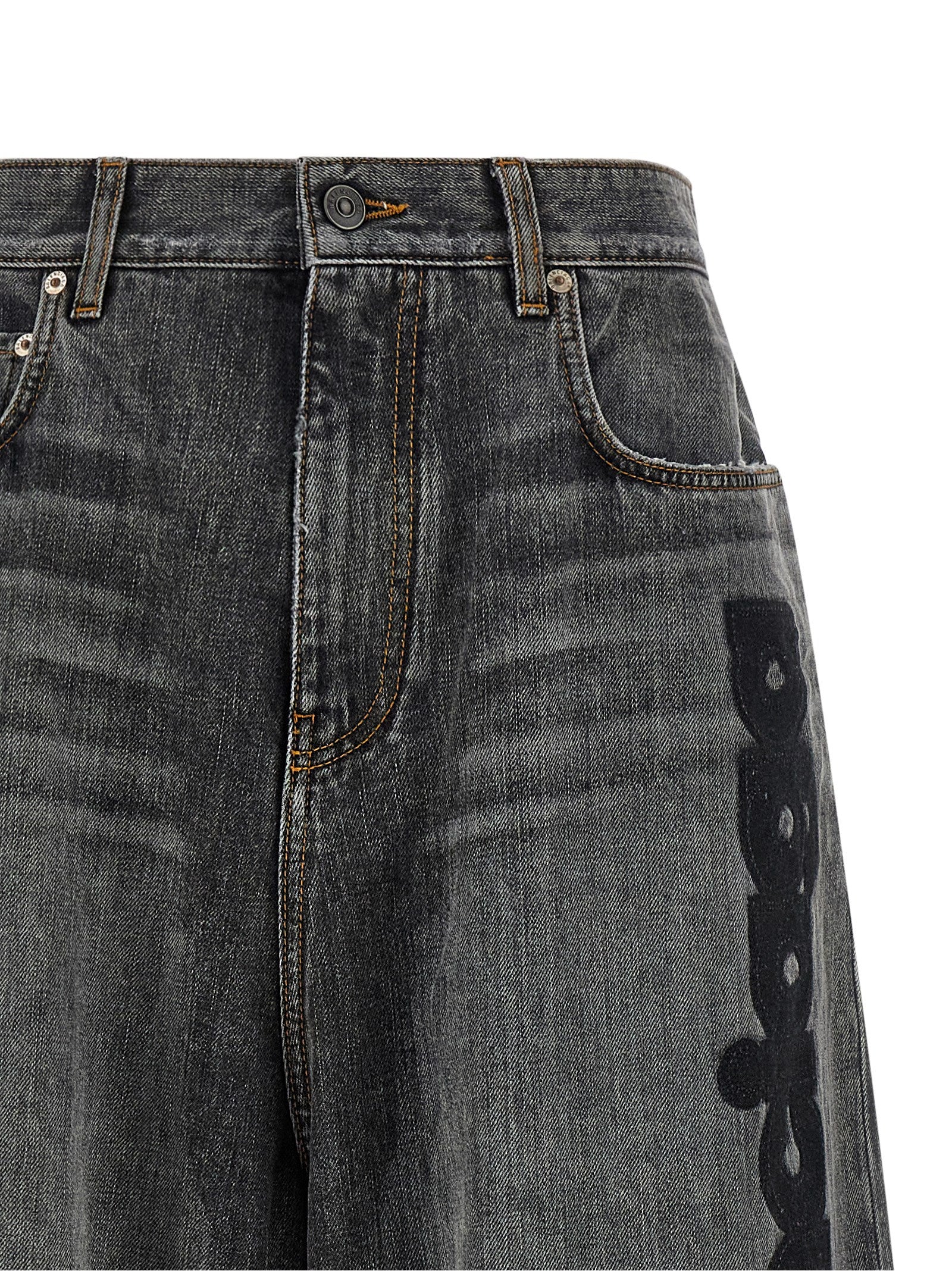 Balenciaga Gray Cotton Relaxed Fit Women's Jeans