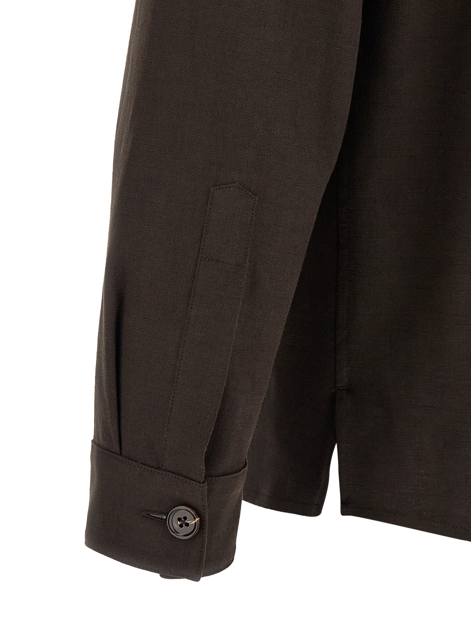 ZEGNA Brown Linen Men's Blouse