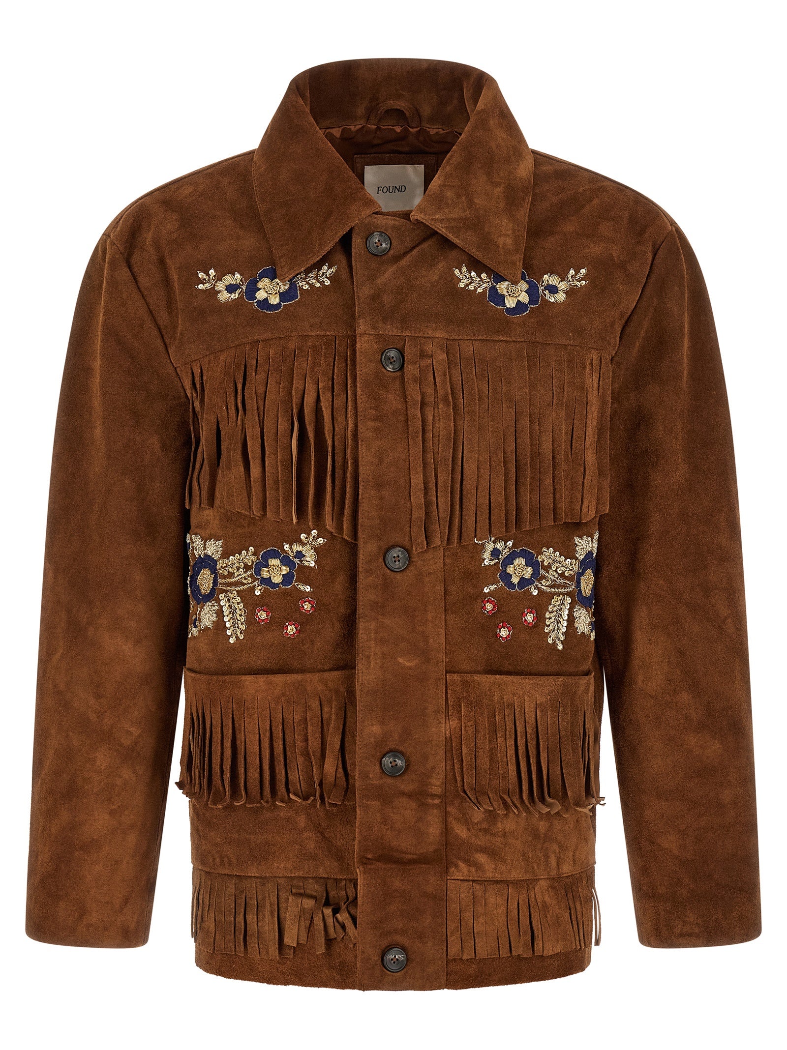 FOUND Brown Leather Leather Men's Jacket