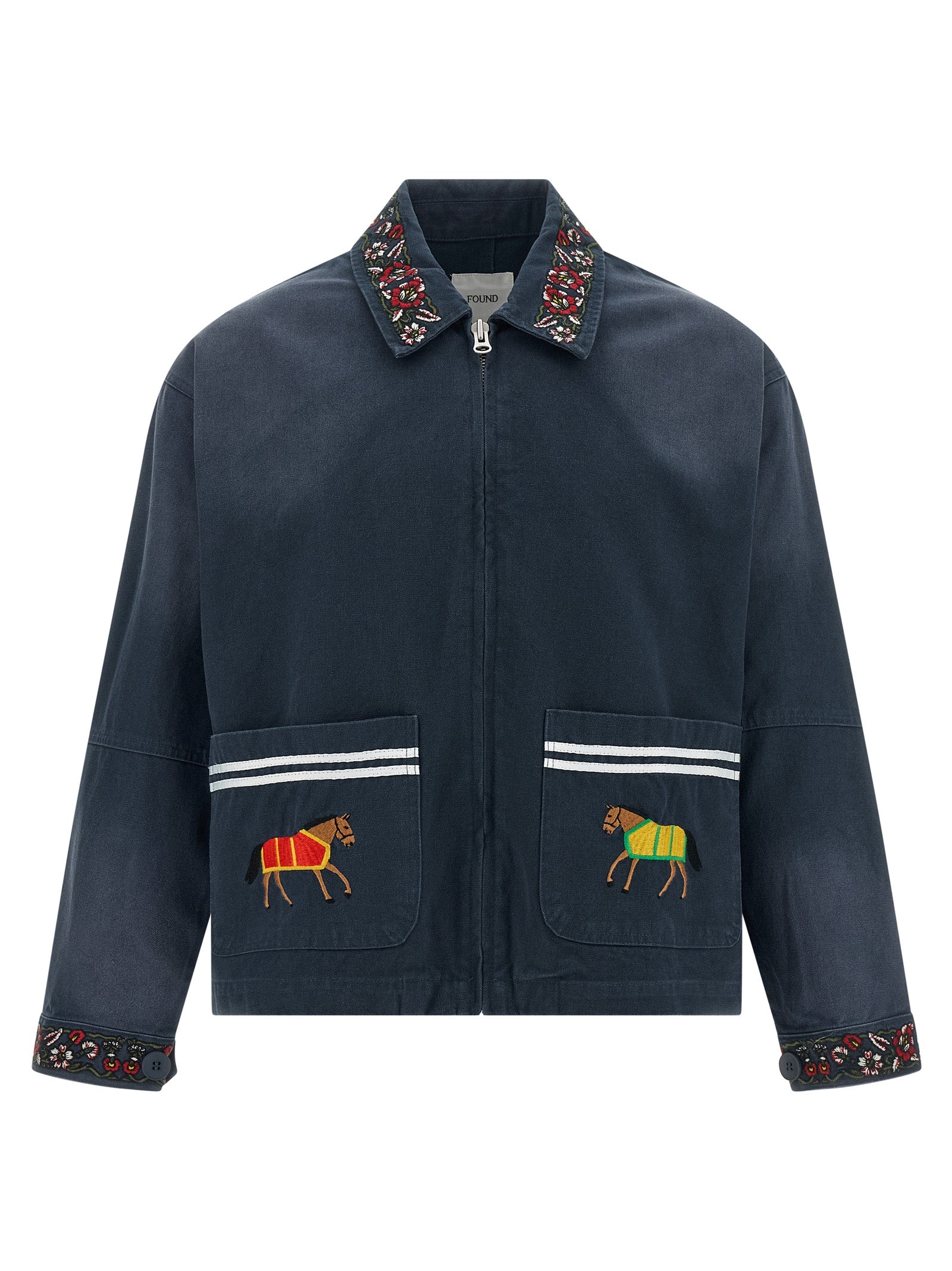 FOUND Blue Cotton Full-Length Men's Jacket