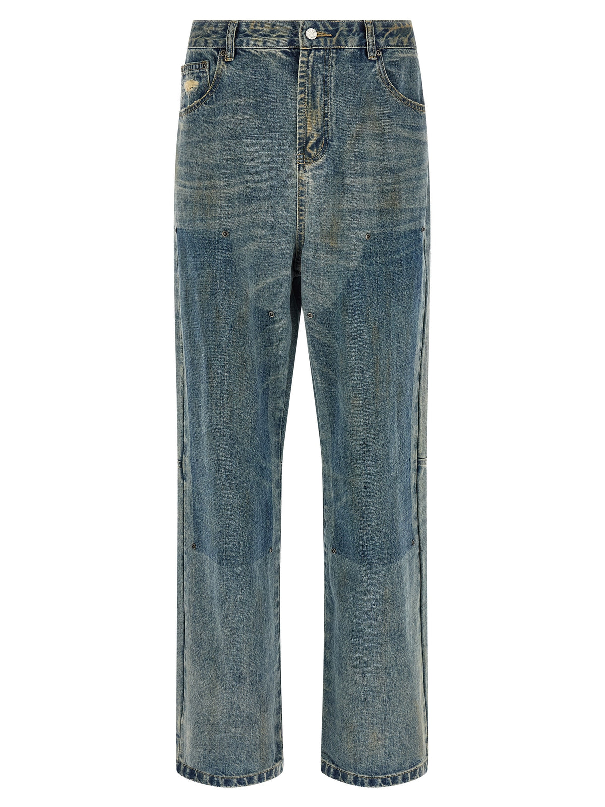 FOUND Blue Cotton Straight-Leg Men's Jeans