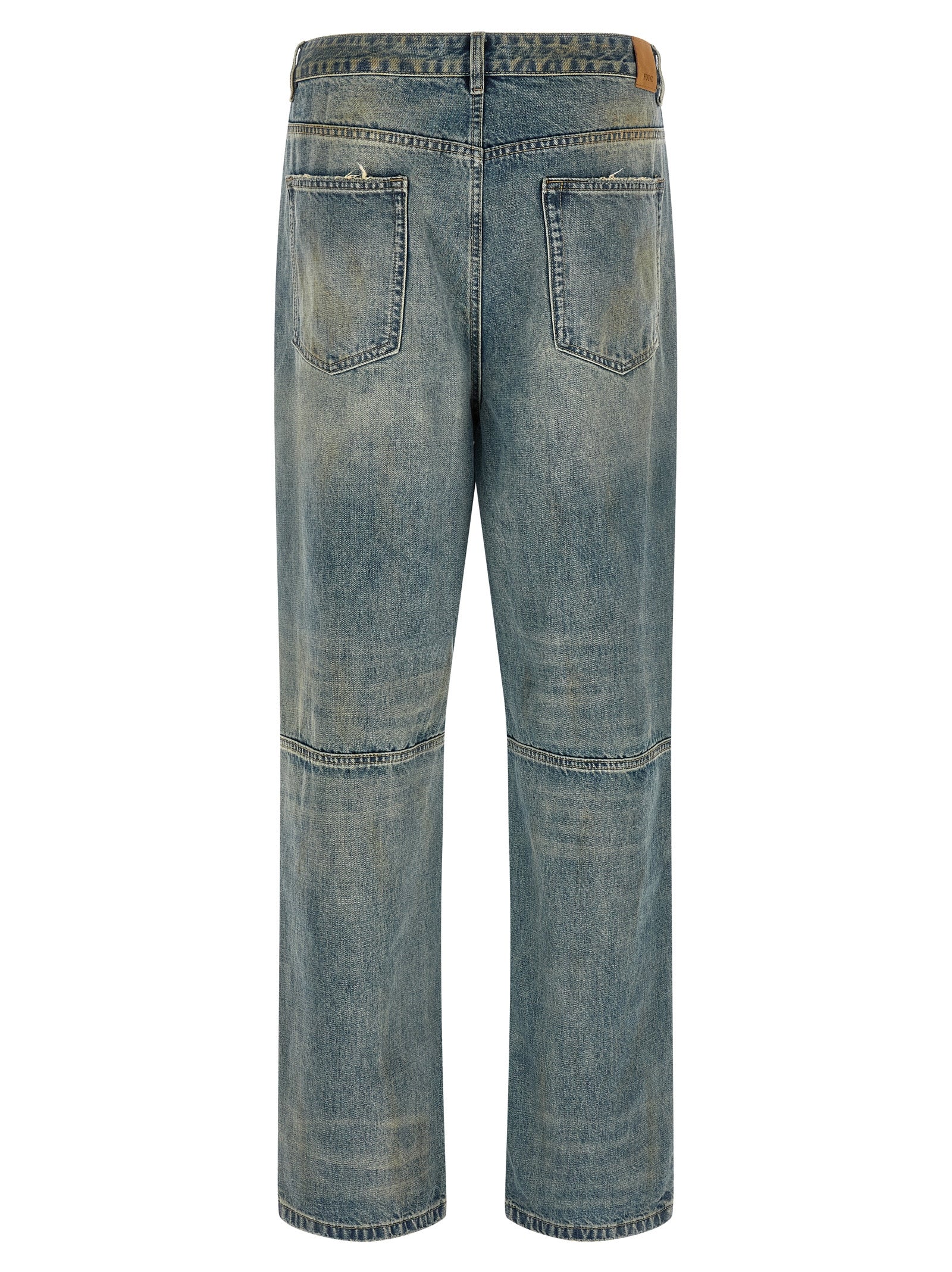 FOUND Blue Cotton Straight-Leg Men's Jeans
