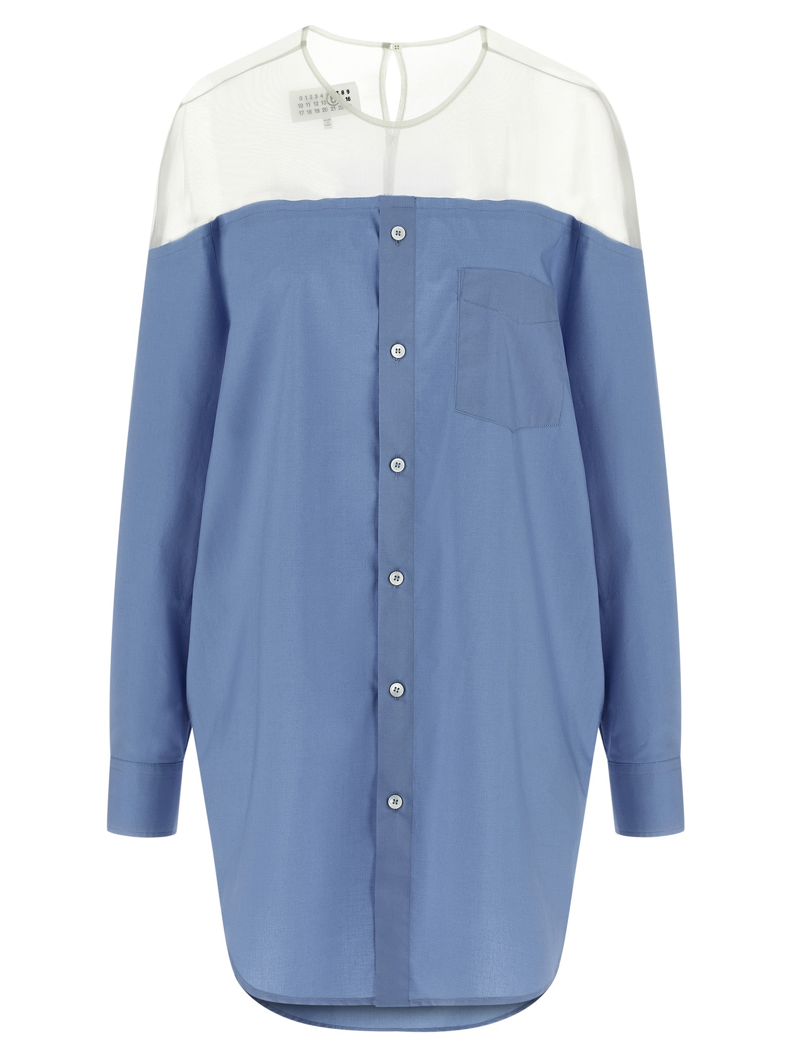 MM6 Maison Margiela Blue Cotton Women's Blouse