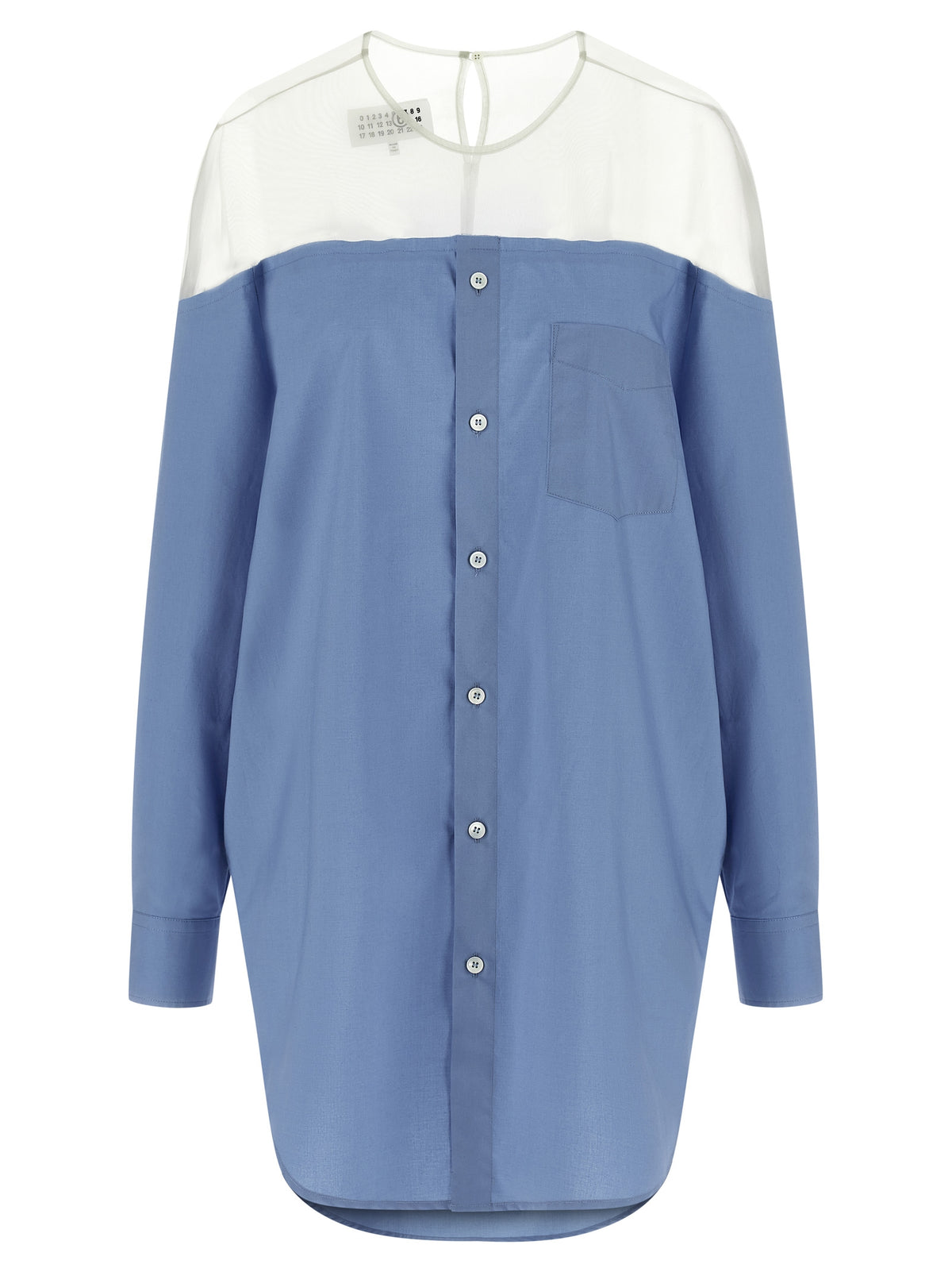 MM6 Maison Margiela Blue Cotton Women's Blouse